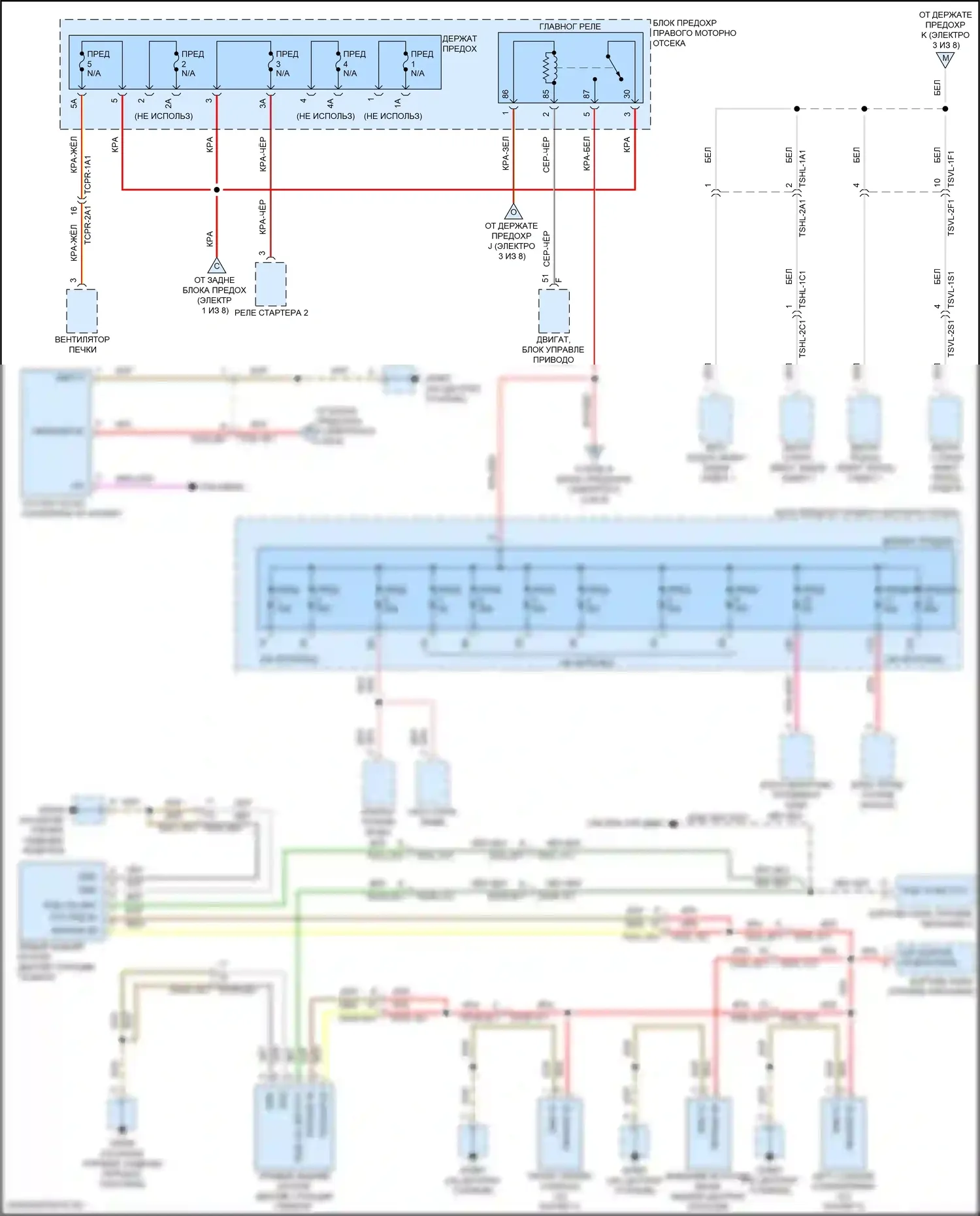 Panamera Porsche 972 (2023-2024): Электросхема блока предохранителей реле (4 из 8) 
