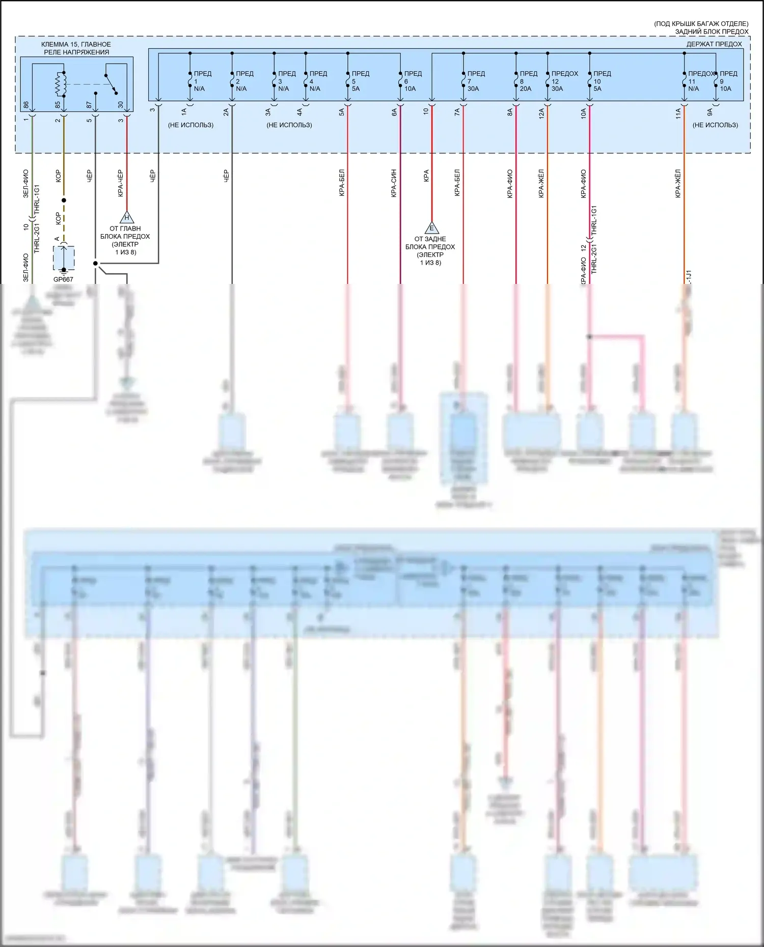 Panamera Porsche 972 (2023-2024): Электросхема блока предохранителей реле (6 из 8) 