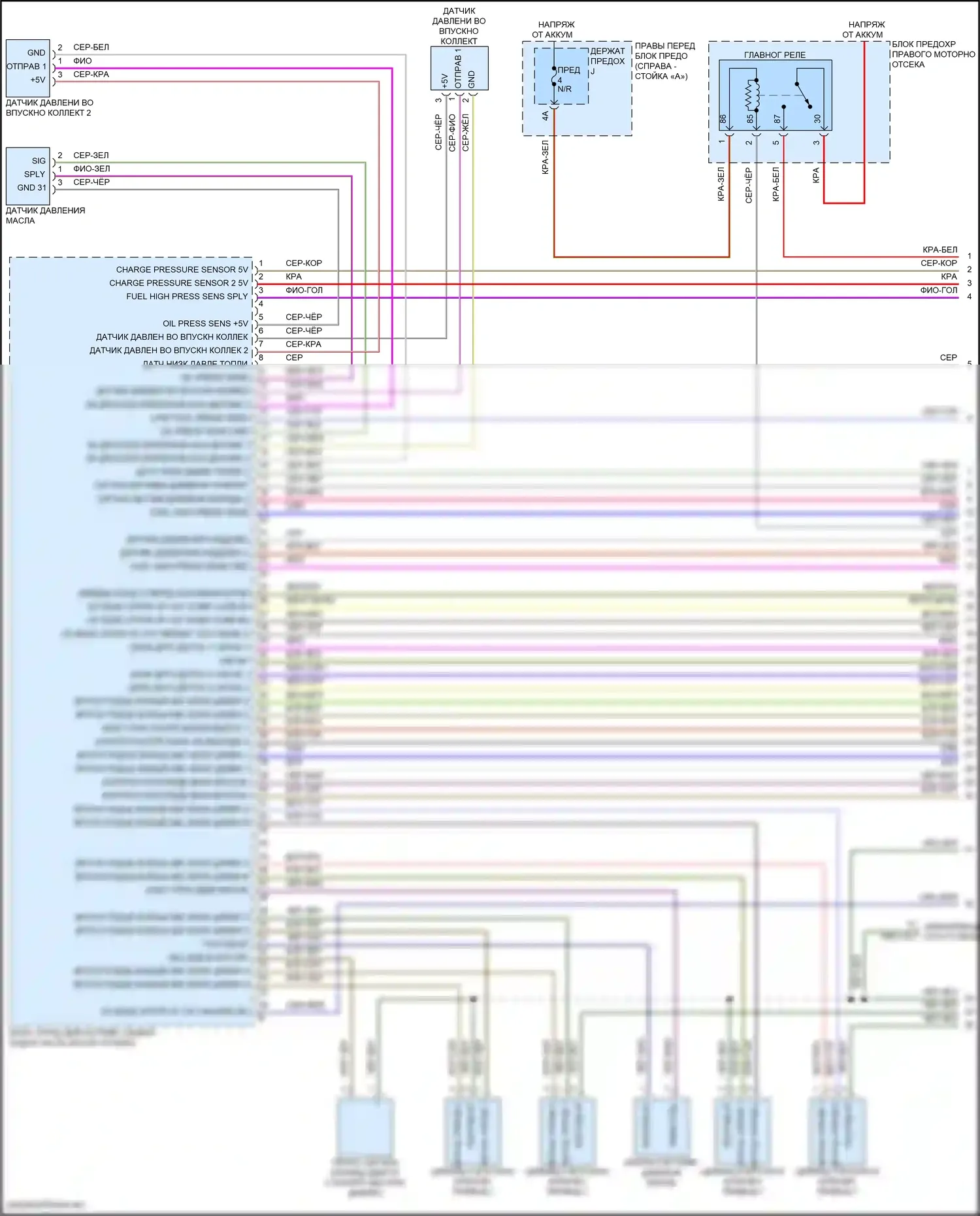 Panamera Porsche 972 (2023-2024): Электросхема двигателя 2.9л турбо (1 из 12) 