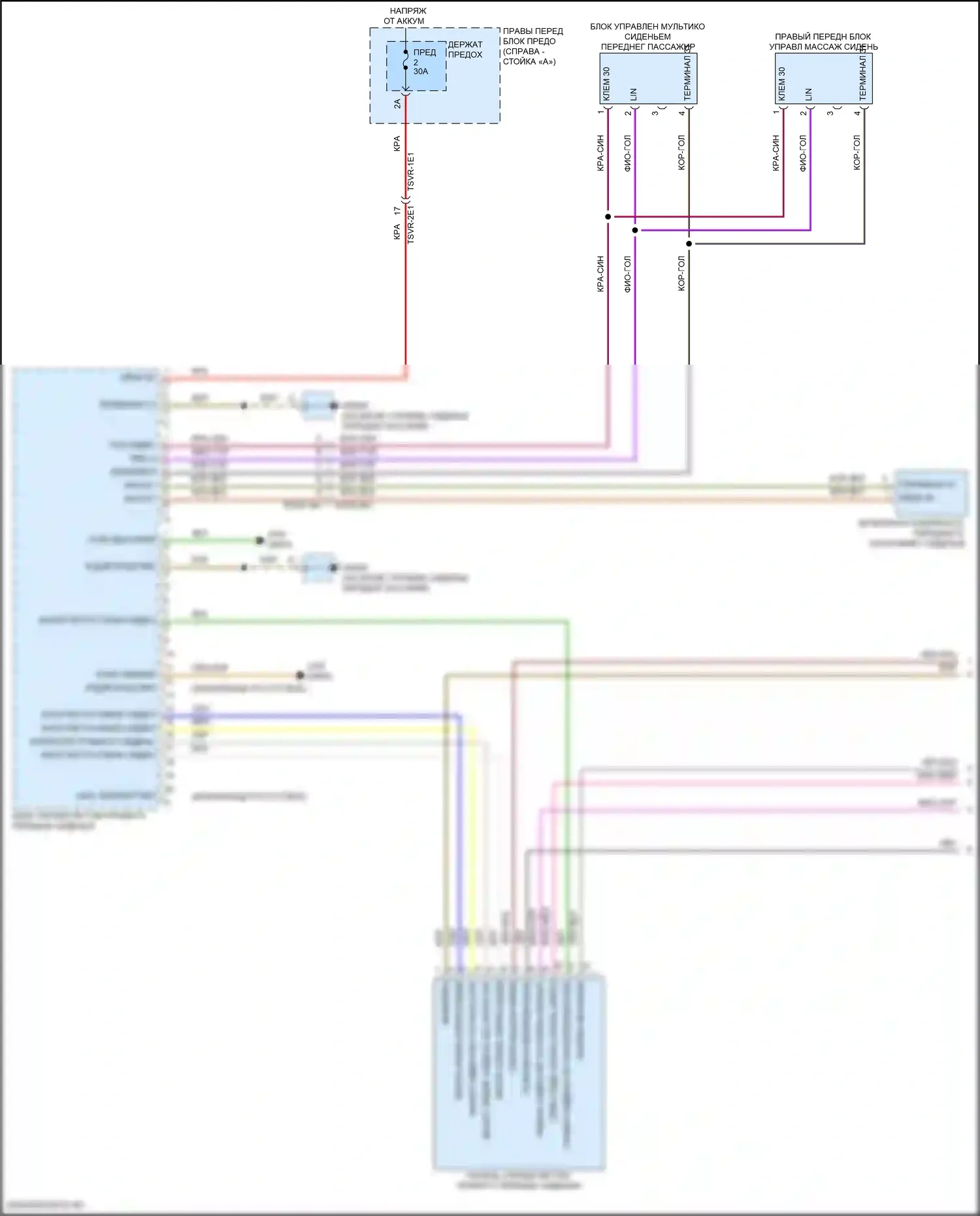 Panamera Porsche 972 (2023-2024): Электросхема сиденья памяти пассажира (1 из 2) 