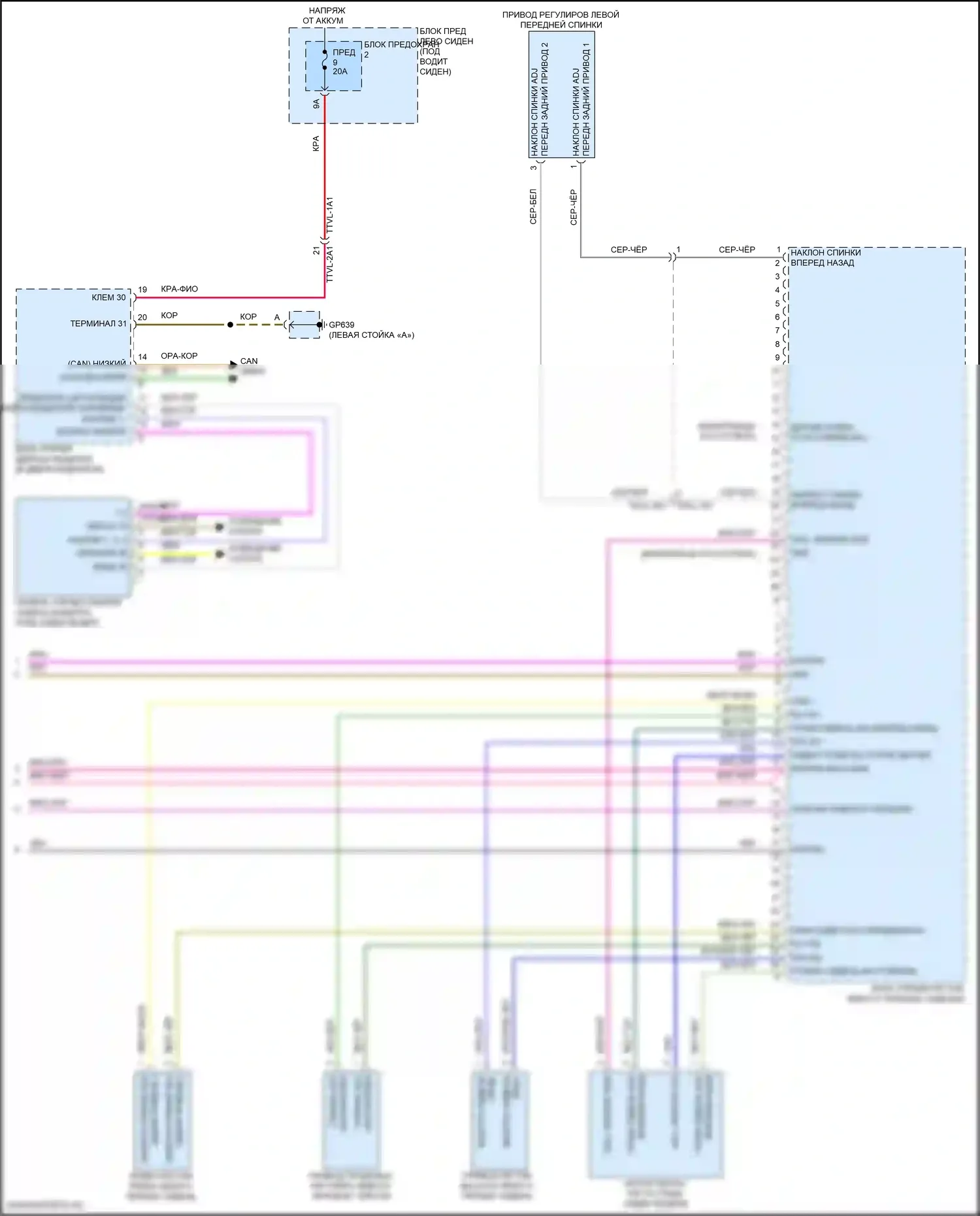 Panamera Porsche 972 (2023-2024): Электросхема сиденья памяти водителя (2 из 2) 