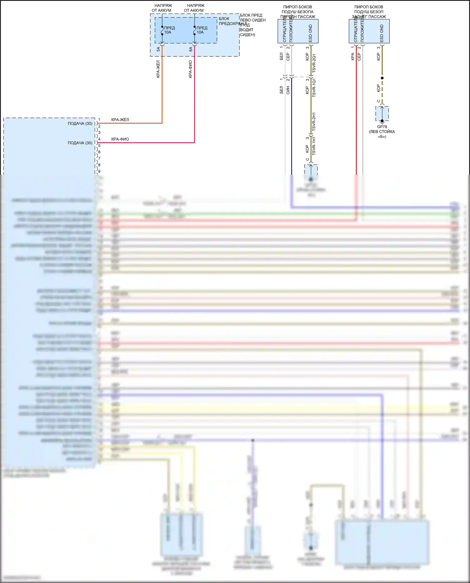Panamera Porsche 972 (2023-2024): Электросхема подушек безопасности (1 из 6) 