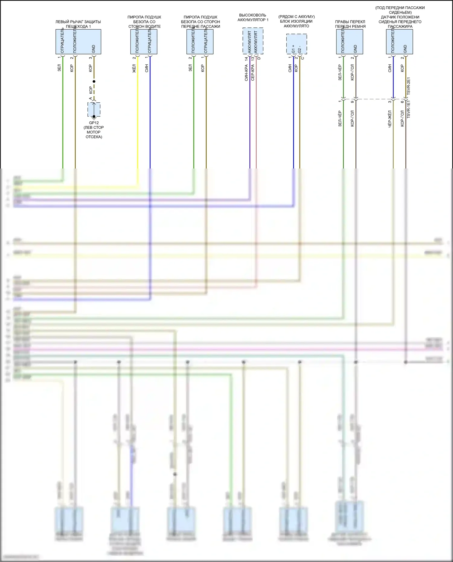 Panamera Porsche 972 (2023-2024): Электросхема подушек безопасности (5 из 6) 