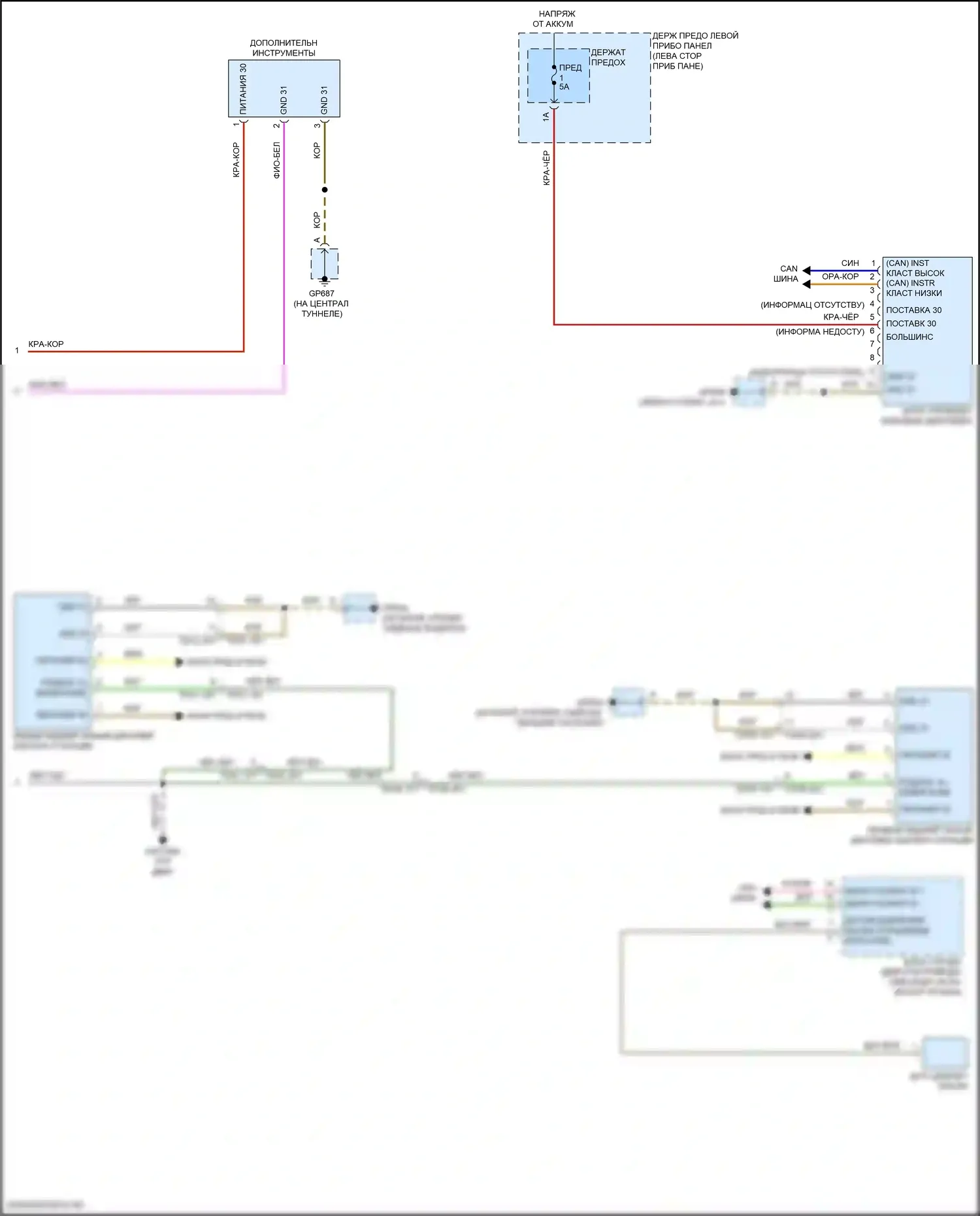 Panamera Porsche 972 (2023-2024): Электросхема приборной панели (2 из 2) 