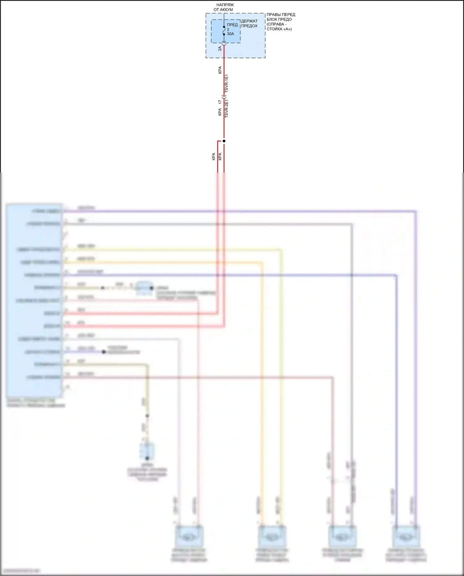 Panamera Porsche 972 (2023-2024): Электросхема сиденья с электроприводом переднего пассажира 