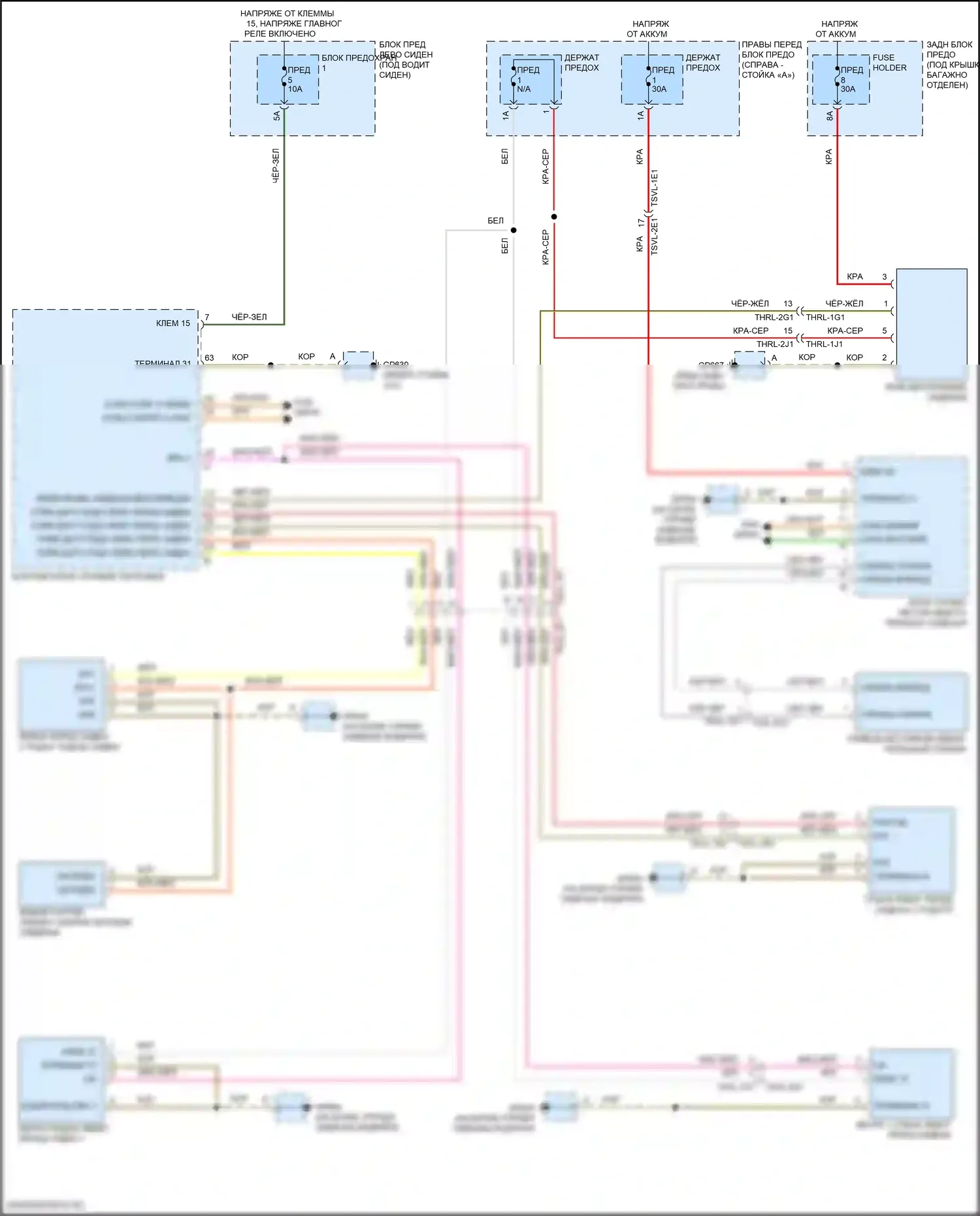 Panamera Porsche 972 (2023-2024): Электросхема сиденья водителя с подогревом 