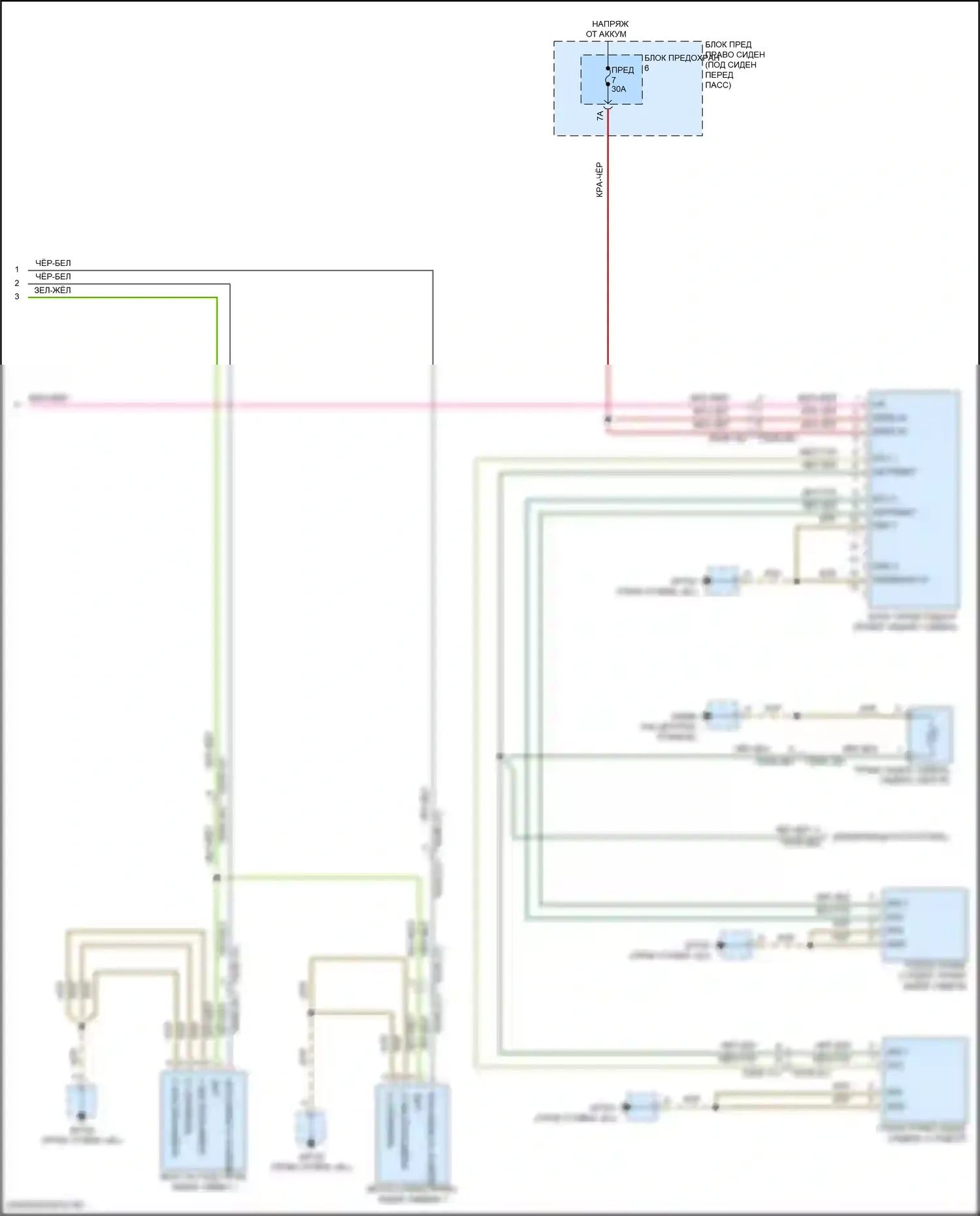 Panamera Porsche 972 (2023-2024): Электросхема задних обогреваемых сидений (2 из 2) 