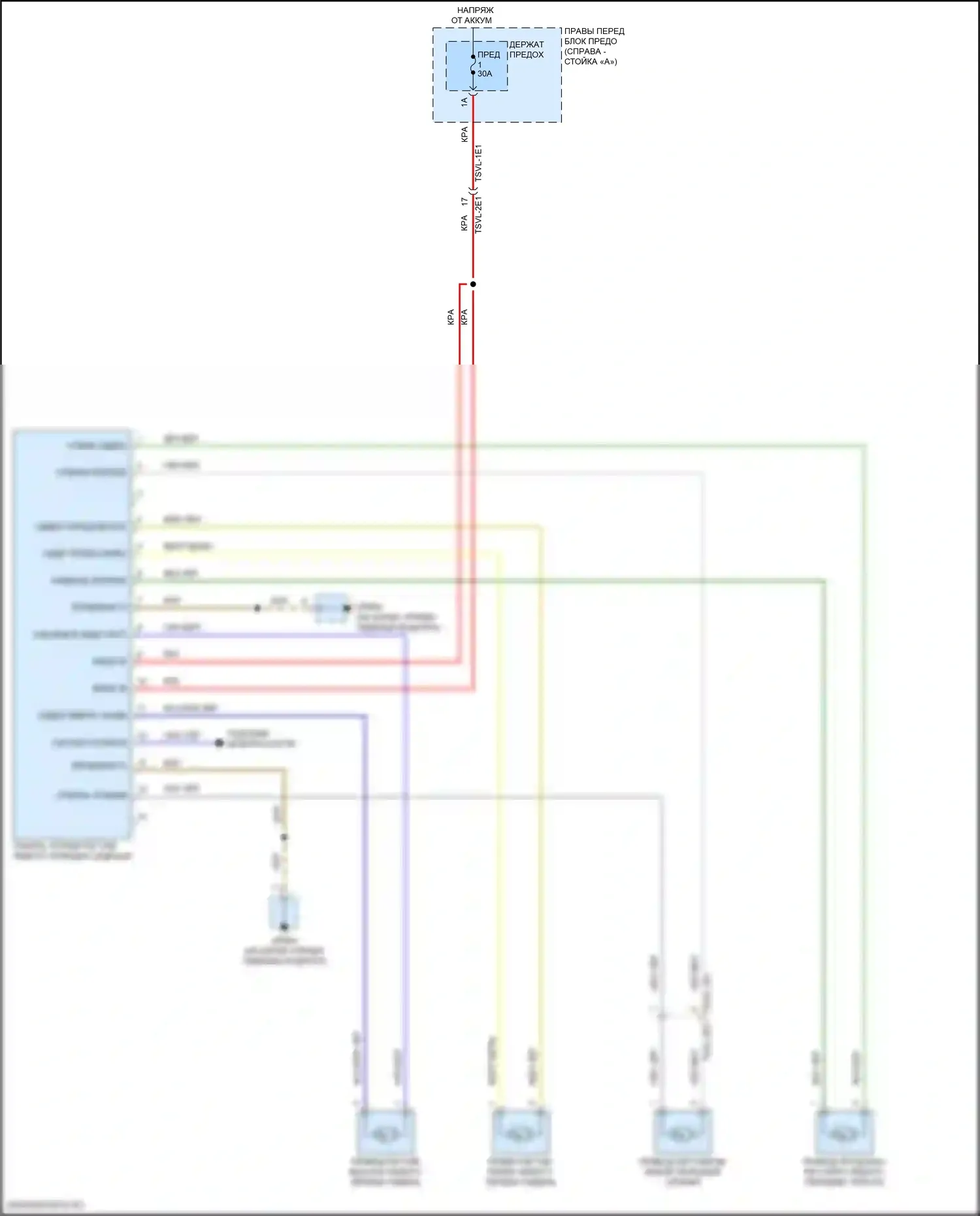 Panamera Porsche 972 (2023-2024): Питание водительского сиденья электросхема 