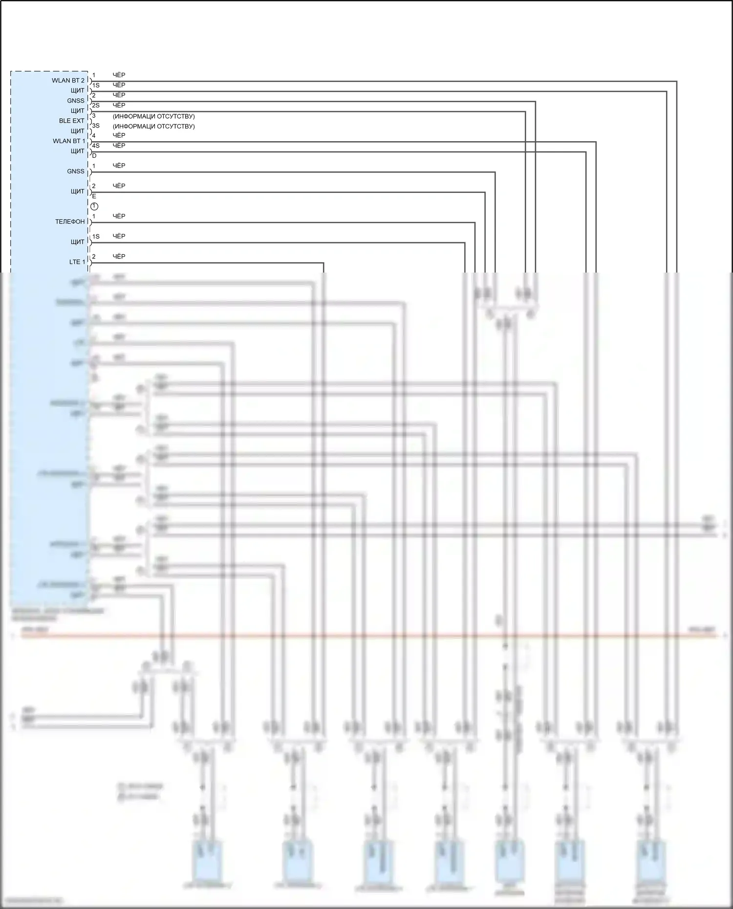 Panamera Porsche 972 (2023-2024): Электросхема телематики (2 из 3) 