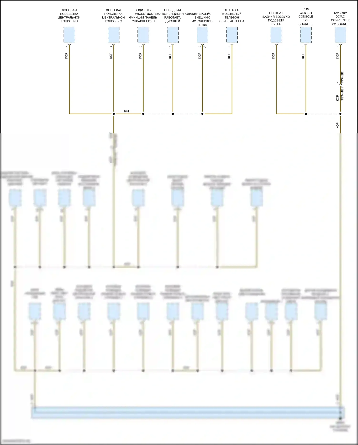 Panamera Porsche 972 (2023-2024): Электросхема разводки массы (5 из 8) 