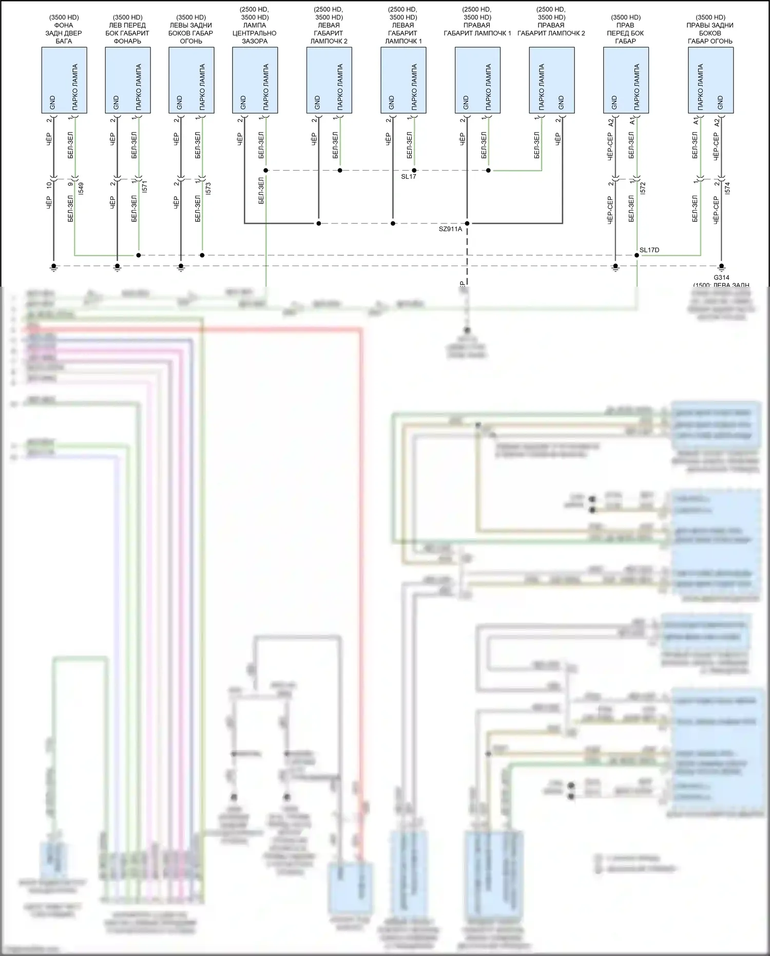 1500 RAM IV (2011-2024): Электросхема фар и фонарей, премиум-класса (3 из 3) 
