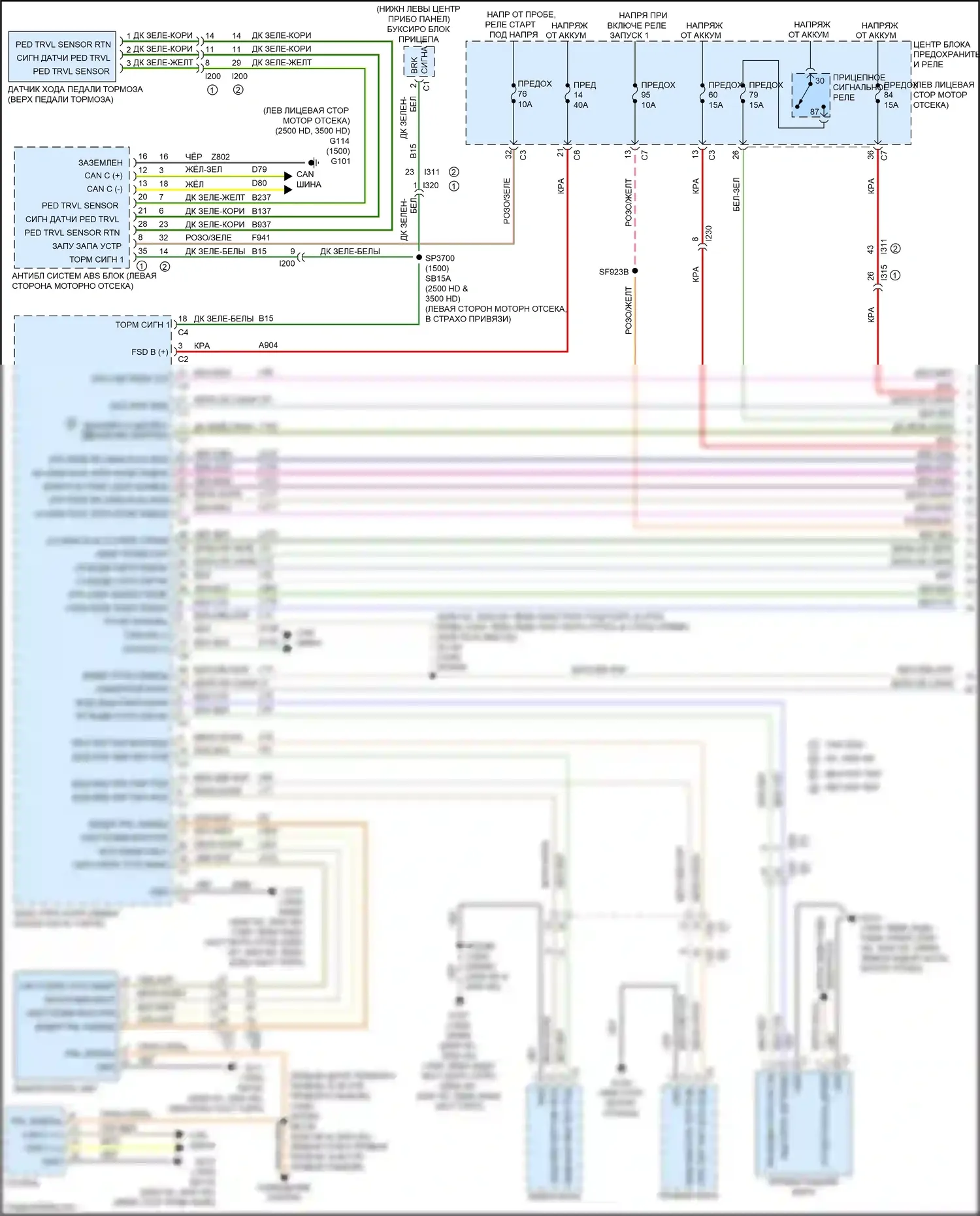1500 RAM IV (2011-2024): Электросхема фар и фонарей, цоколь (1 из 3) 