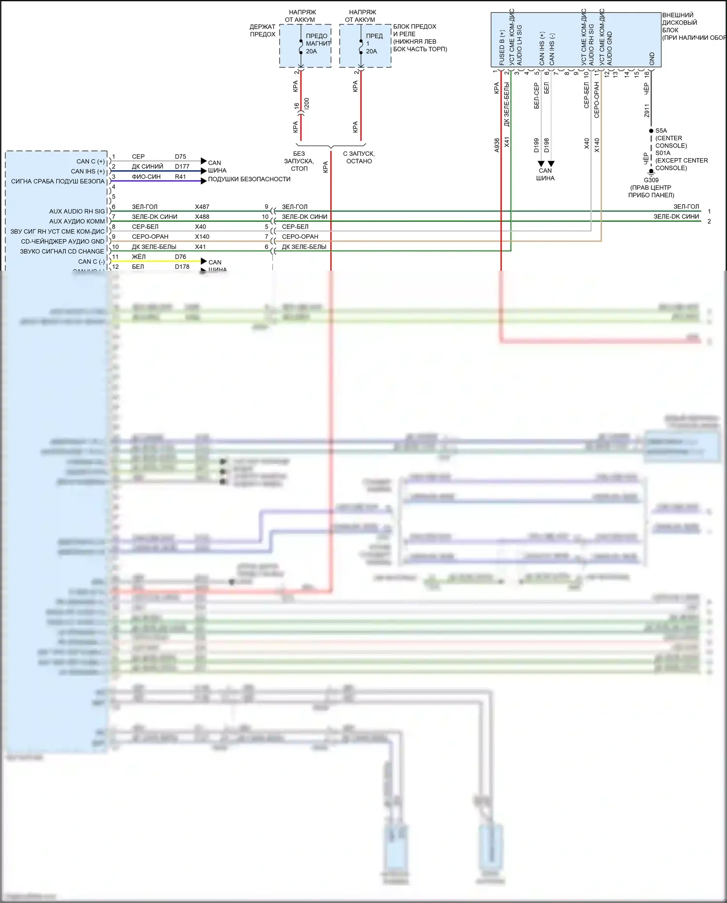 1500 RAM IV (2011-2024): Электросхема магнитолы, премиум (1 из 3) 