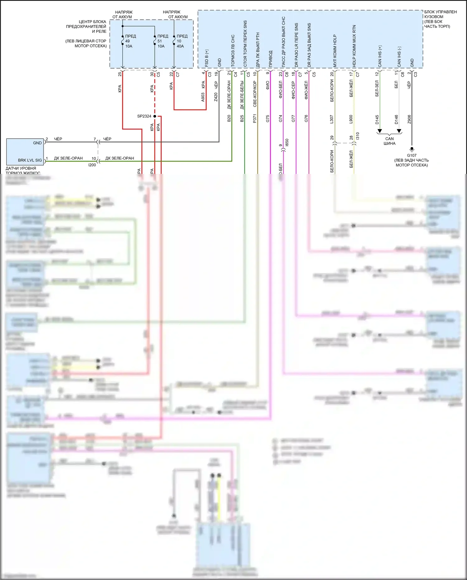 1500 RAM IV (2011-2024): Электросхема помощников водителя 