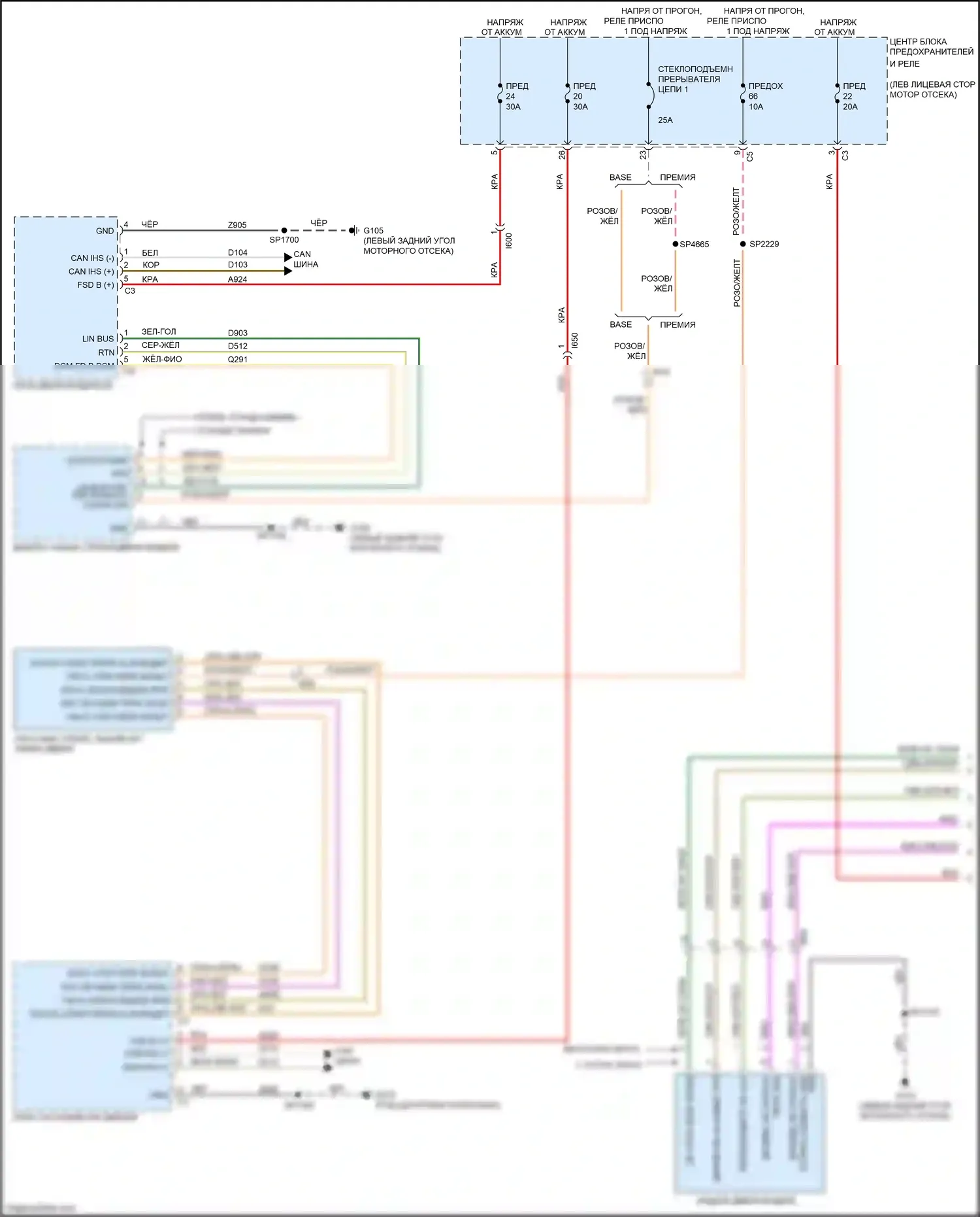1500 RAM IV (2011-2024): Электросхема центрального замка (1 из 2) 
