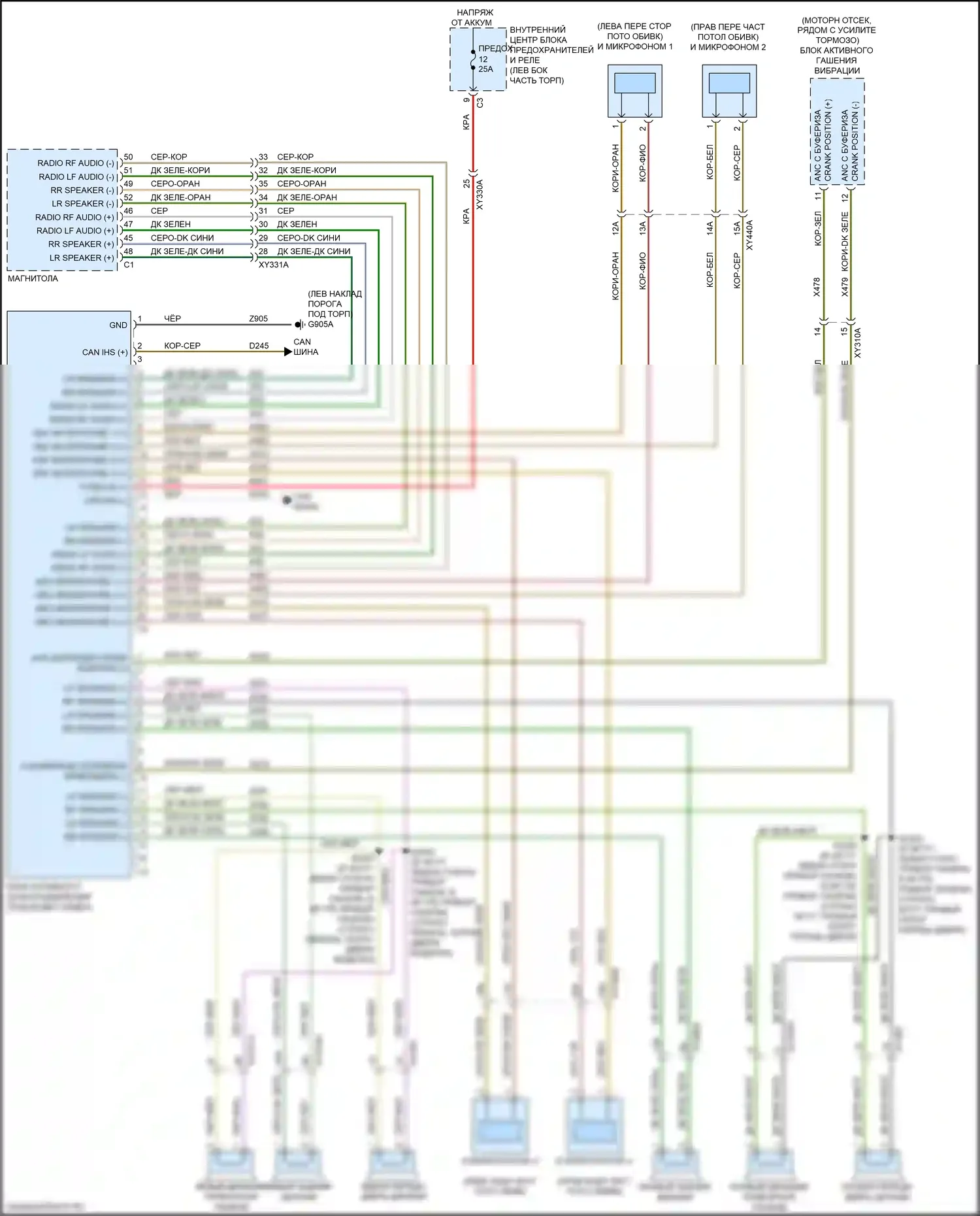 1500 RAM V (2018-2024): Электросхема активного контроля шума 