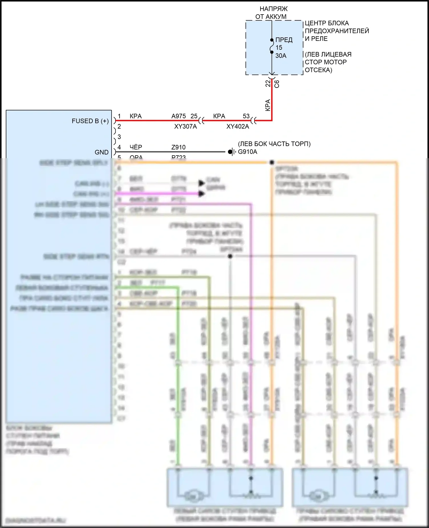 2500 RAM I рестайлинг (2019-2024): Электросхема шага стороны питания 