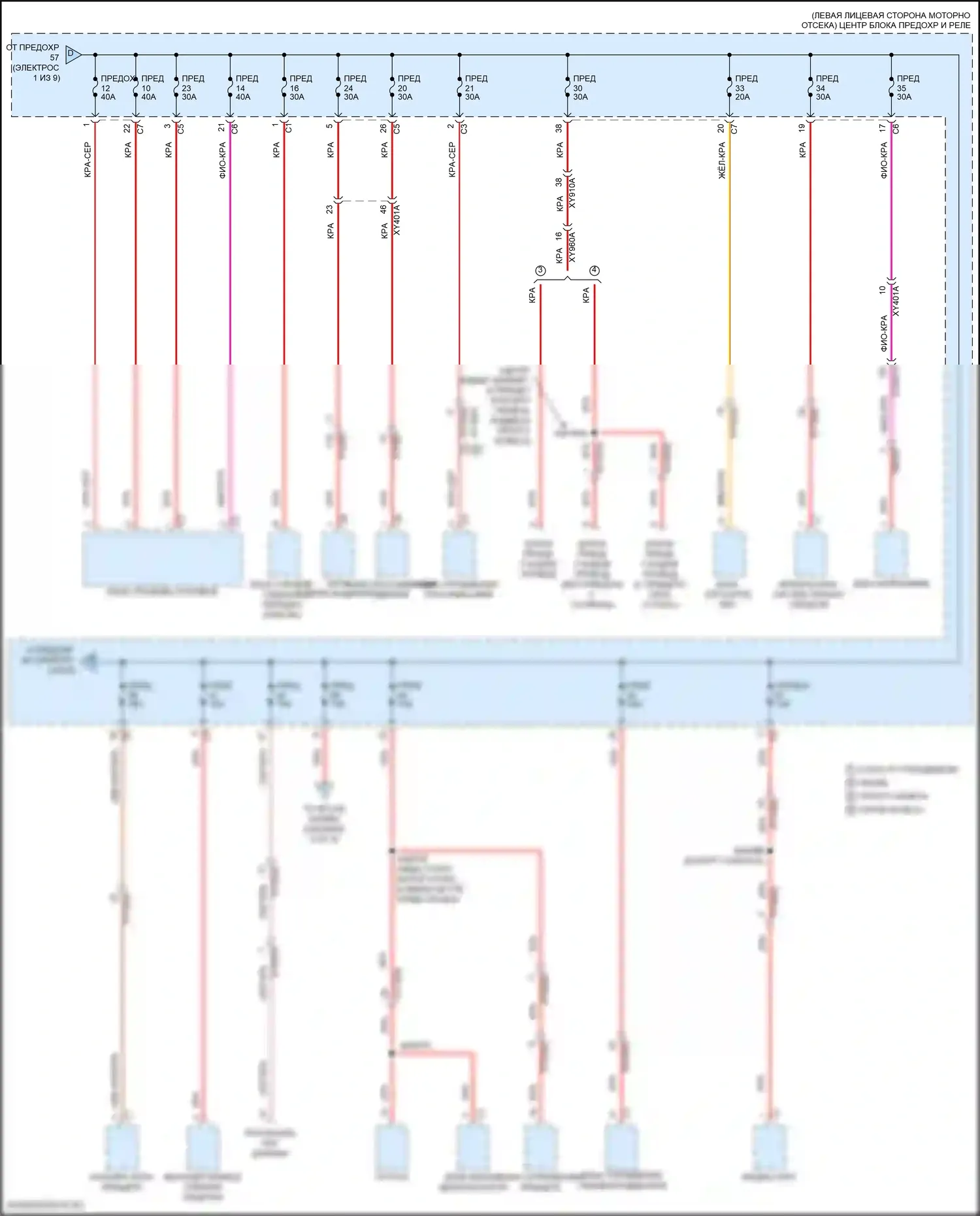 2500 RAM I рестайлинг (2019-2024): Электросхема блока предохранителей реле (2 из 9) 