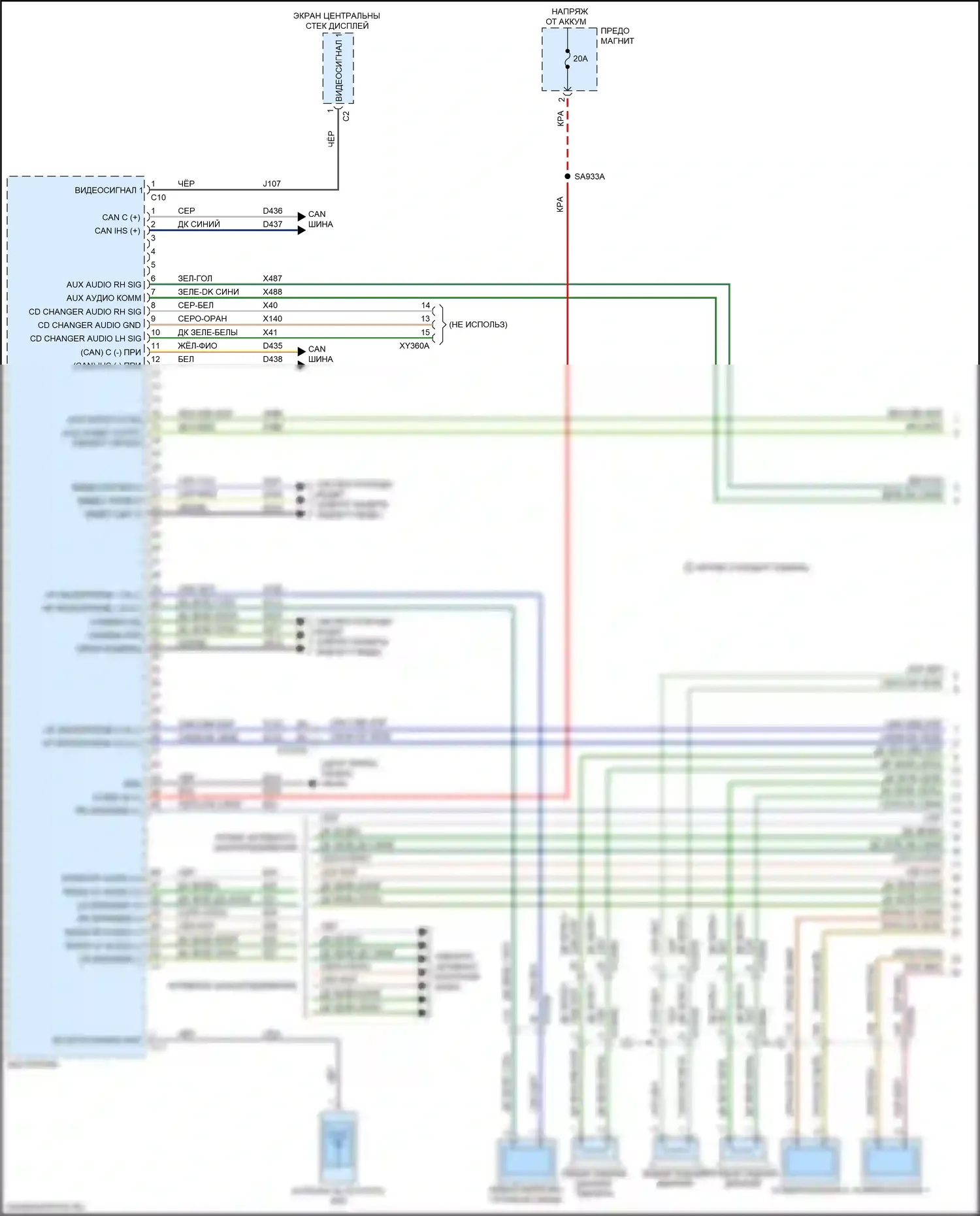 2500 RAM I рестайлинг (2019-2024): Электросхема магнитолы, премиум (1 из 4) 