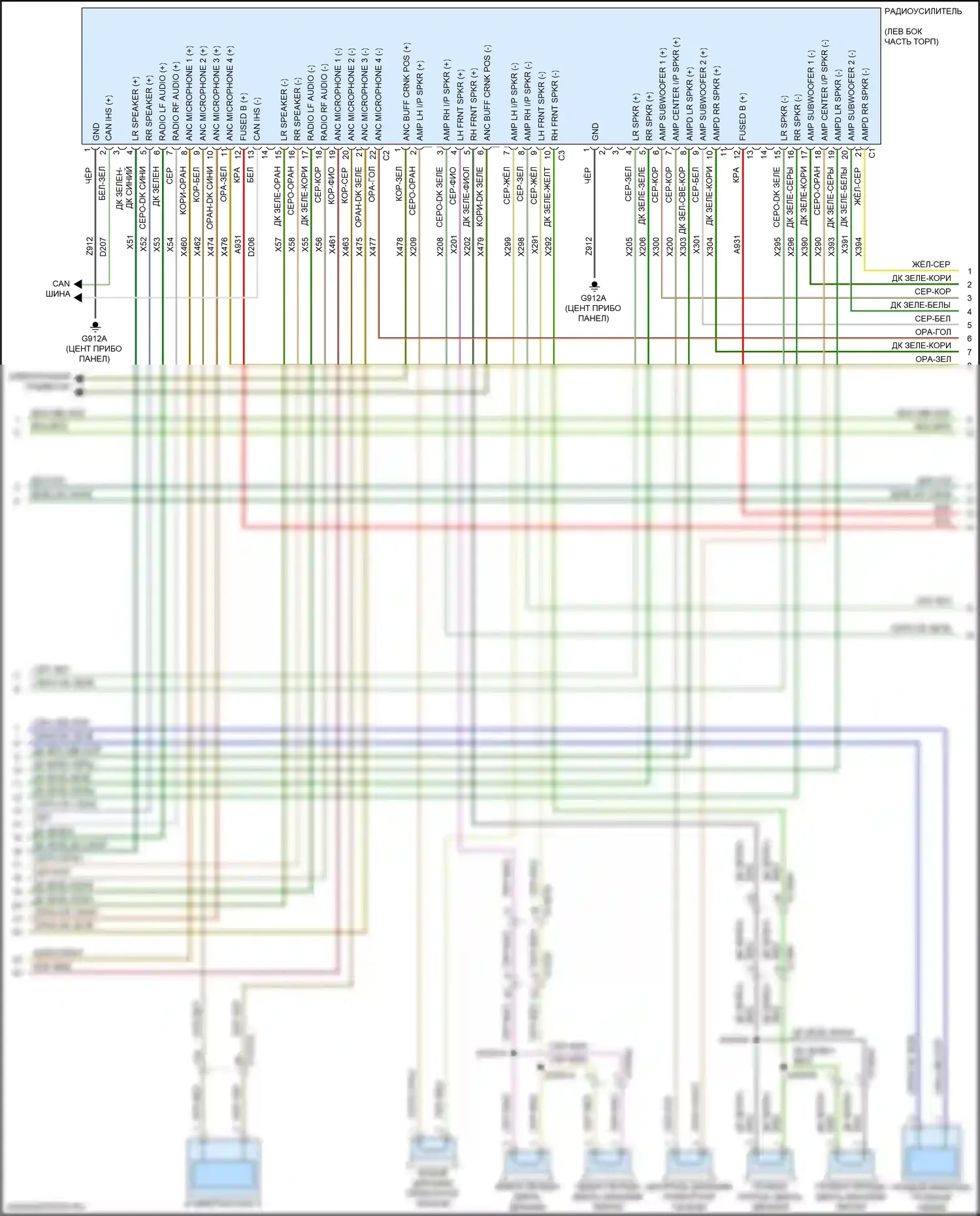 2500 RAM I рестайлинг (2019-2024): Электросхема магнитолы, премиум (2 из 4) 