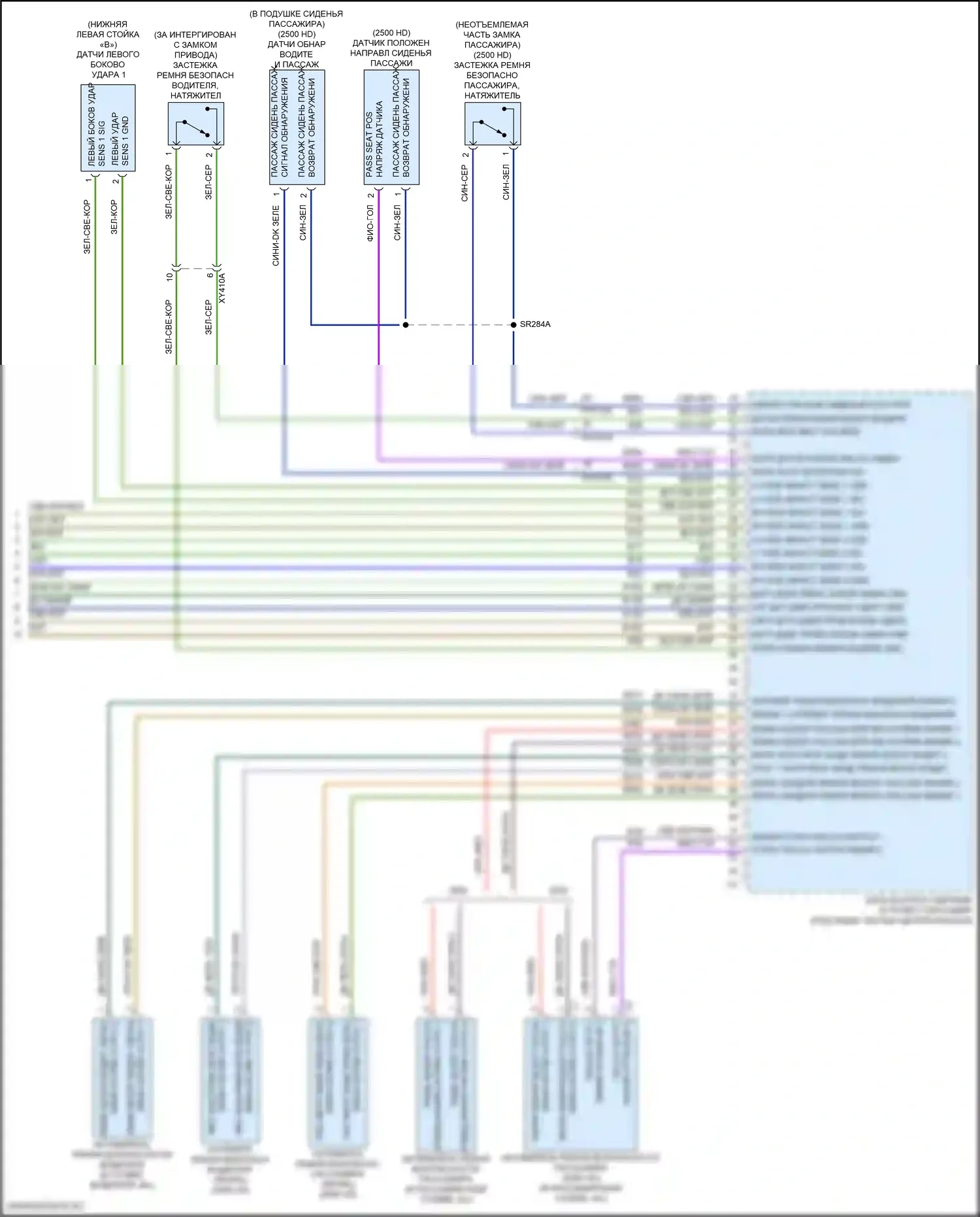 2500 RAM I рестайлинг (2019-2024): Электросхема подушек безопасности (3 из 3) 