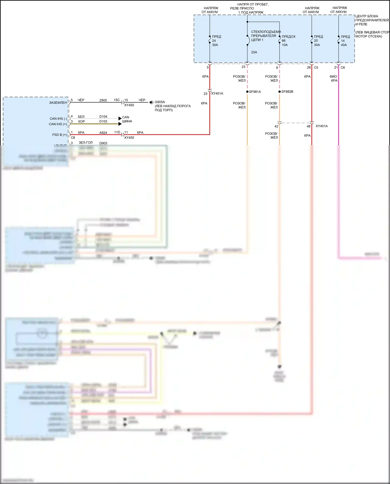 2500 RAM I рестайлинг (2019-2024): Электросхема центрального замка (1 из 2) 