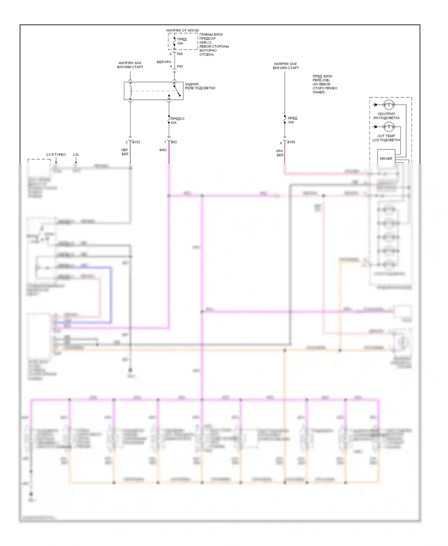9-2X Saab I (2004-2006): Электросхема подсветки приборной панели 