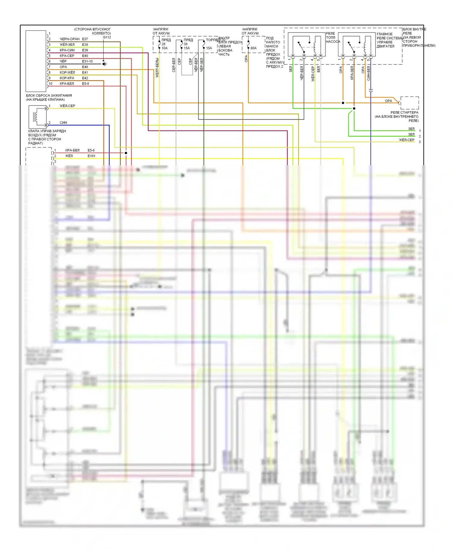 9-3 Saab I (1998-2003): Электросхема двигателя 2.3л турбины (1 из 2) 