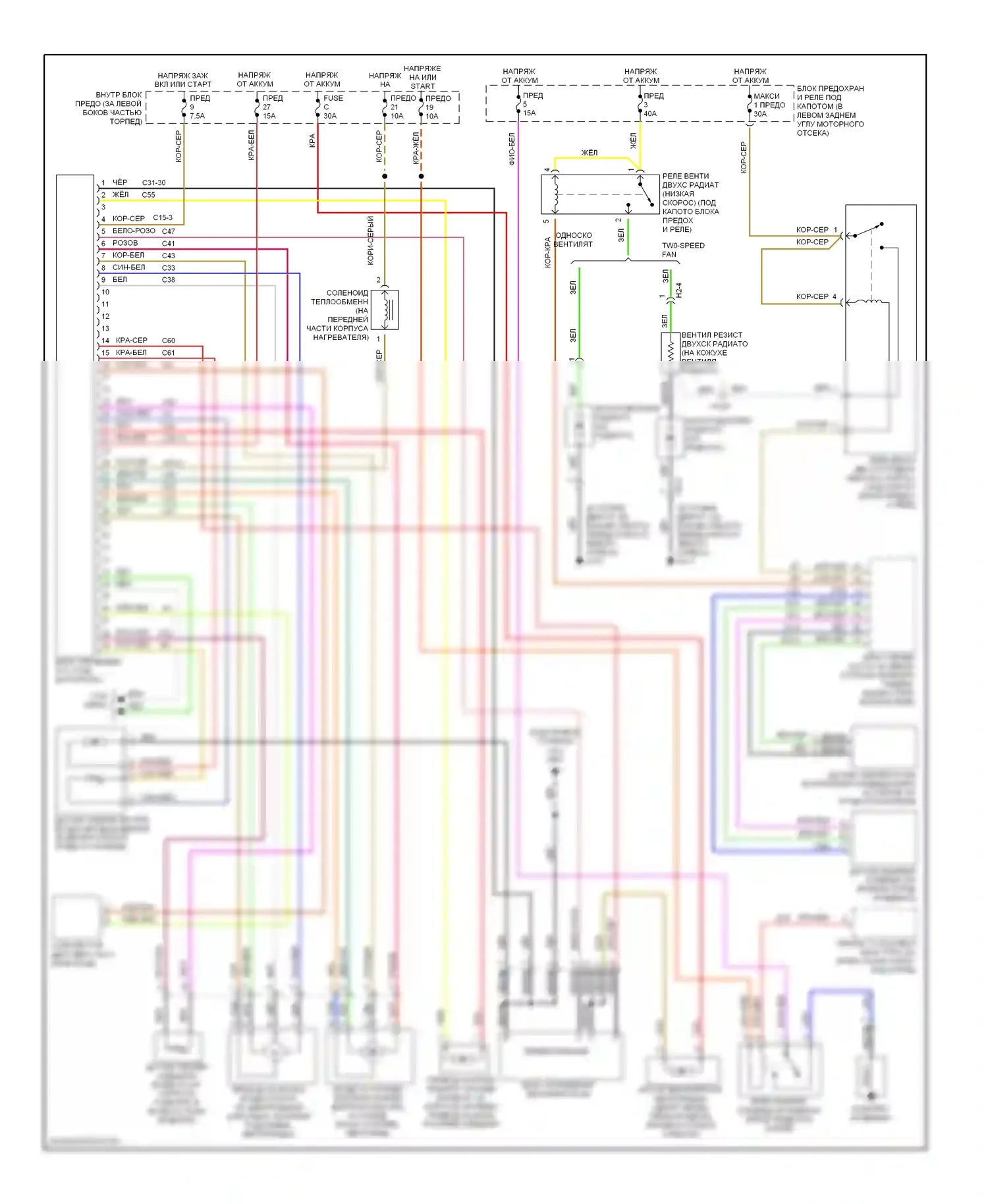 9-3 Saab I (1998-2003): Электросхема климат контроля 