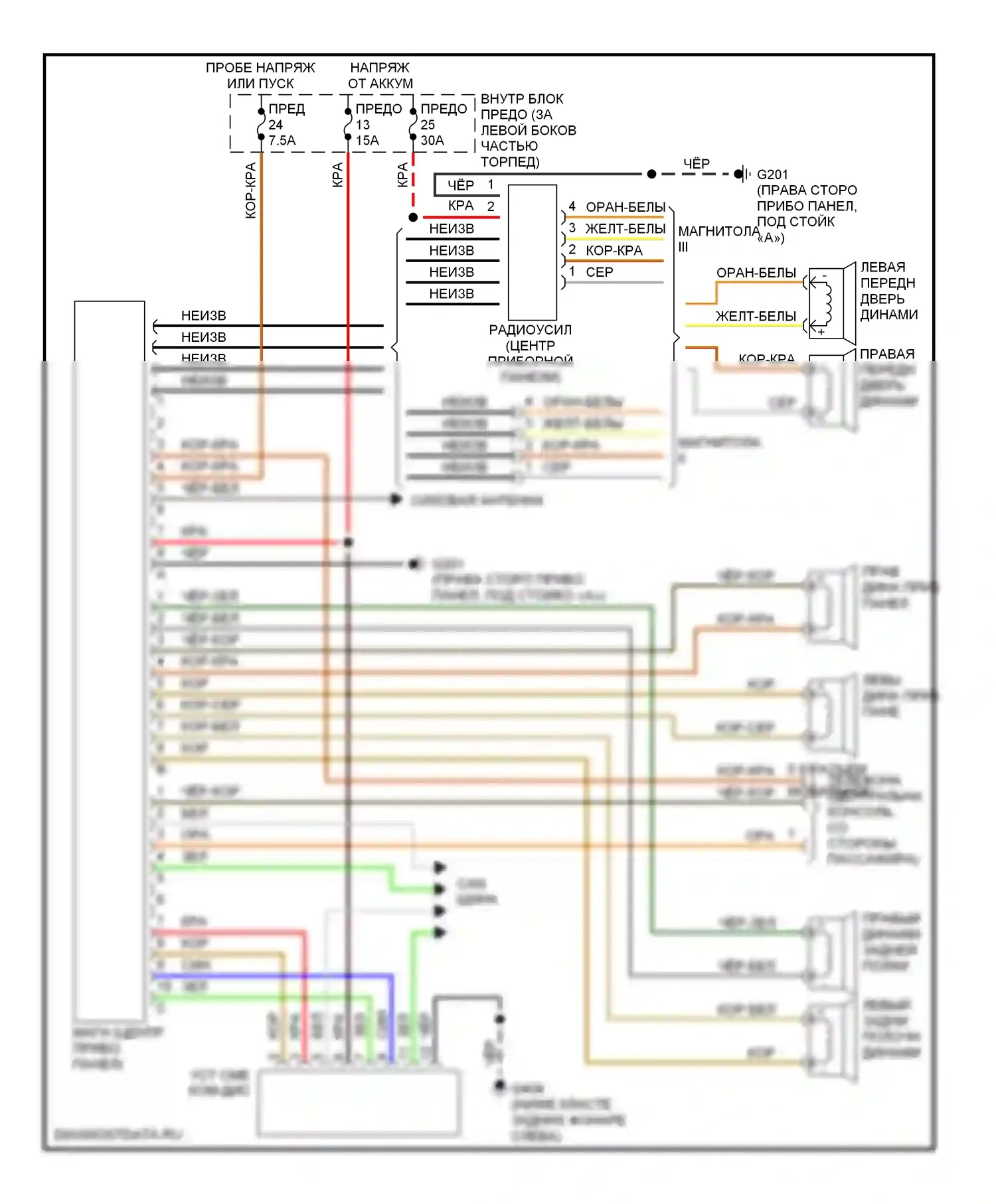 9-3 Saab I (1998-2003): Магнитола электросхем 