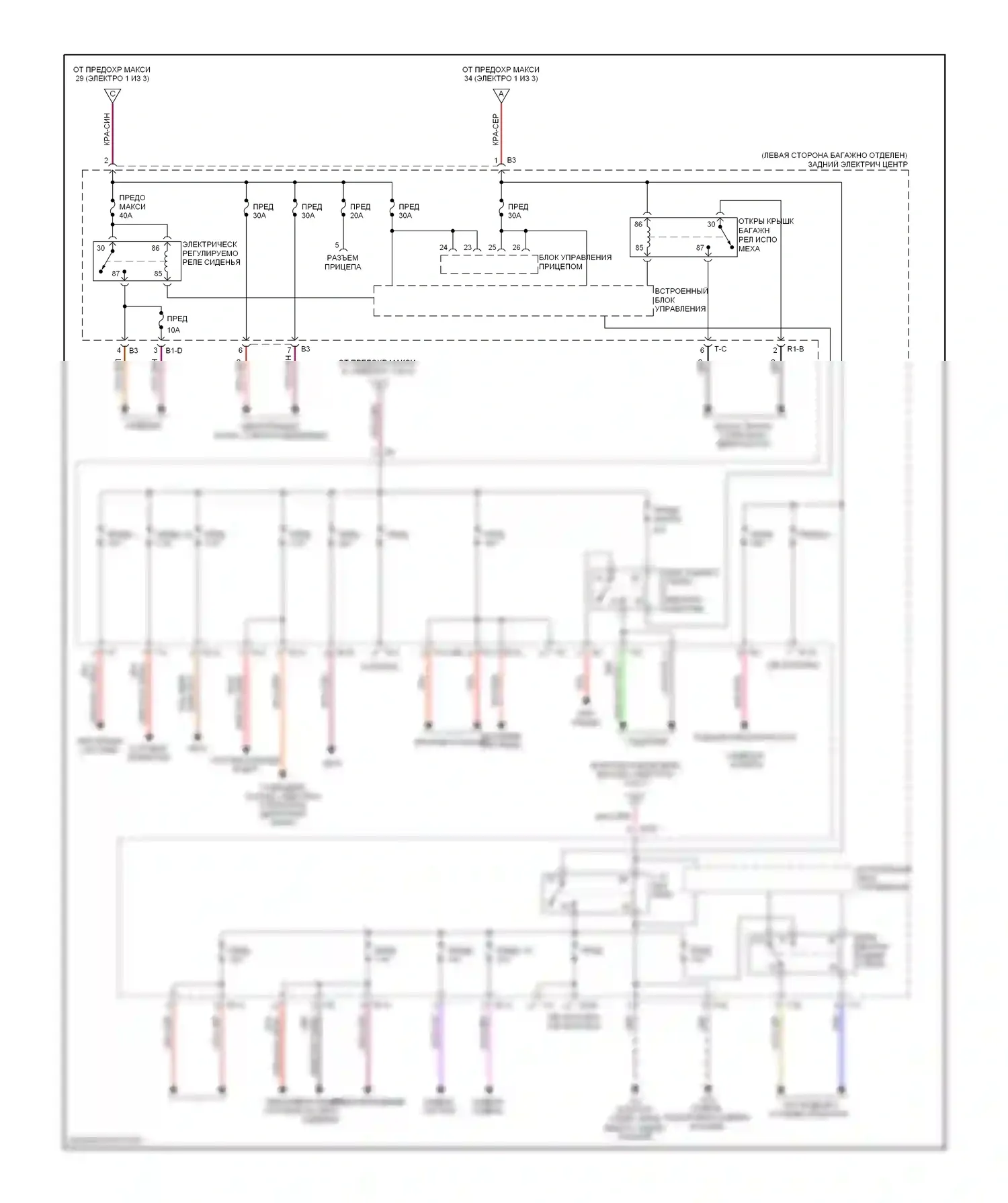 9-3 Saab II (2002-2008): Электросхема блока предохранителей реле (3 из 3) 