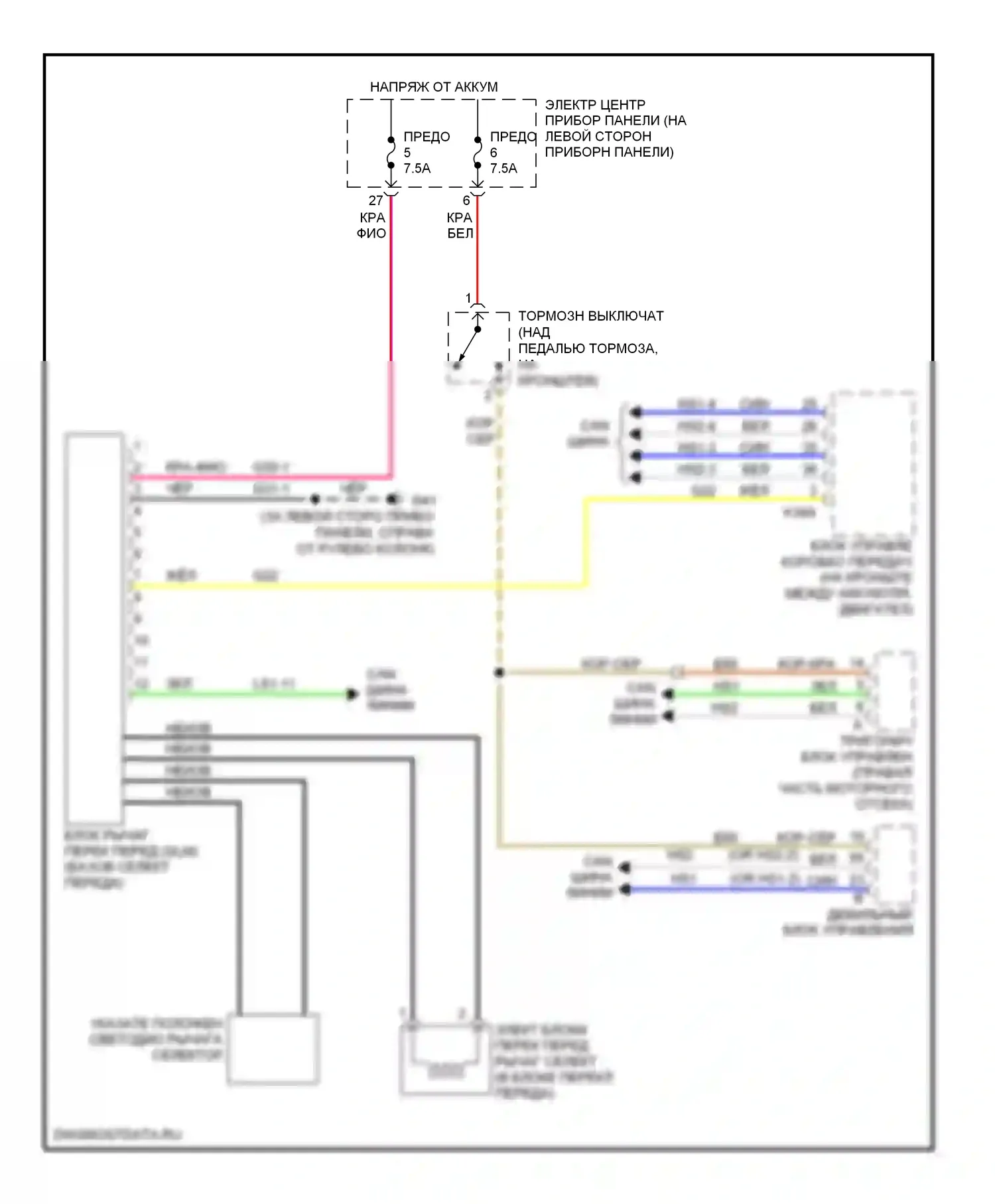 9-3 Saab II (2002-2008): Электросхема блокировки селектора 