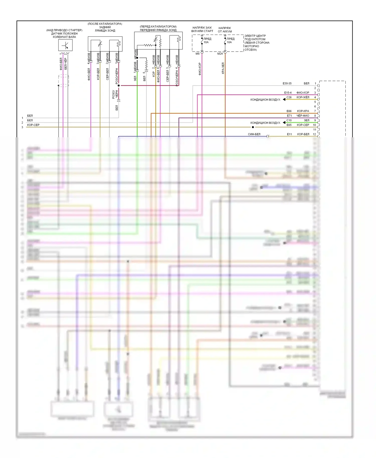 9-3 Saab II (2002-2008): Электросхема двигателя 2.8л турбо (4 из 4) 
