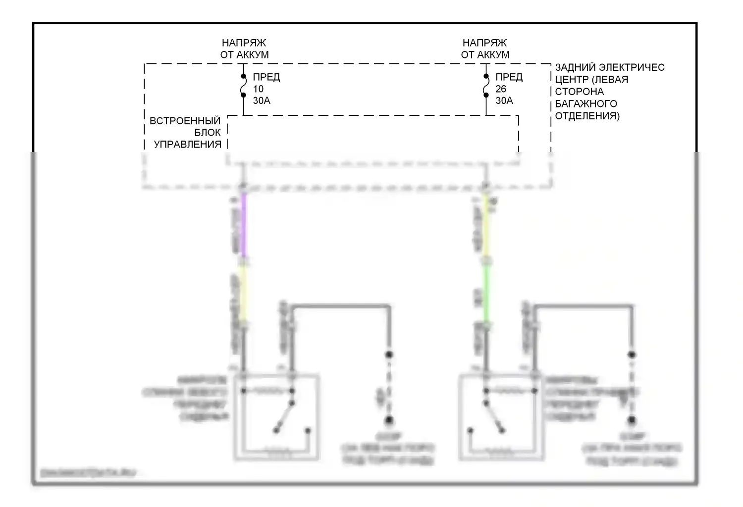 9-3 Saab II (2002-2008): Электросхема индикатора блокировки спинки сиденья, кабриолет 