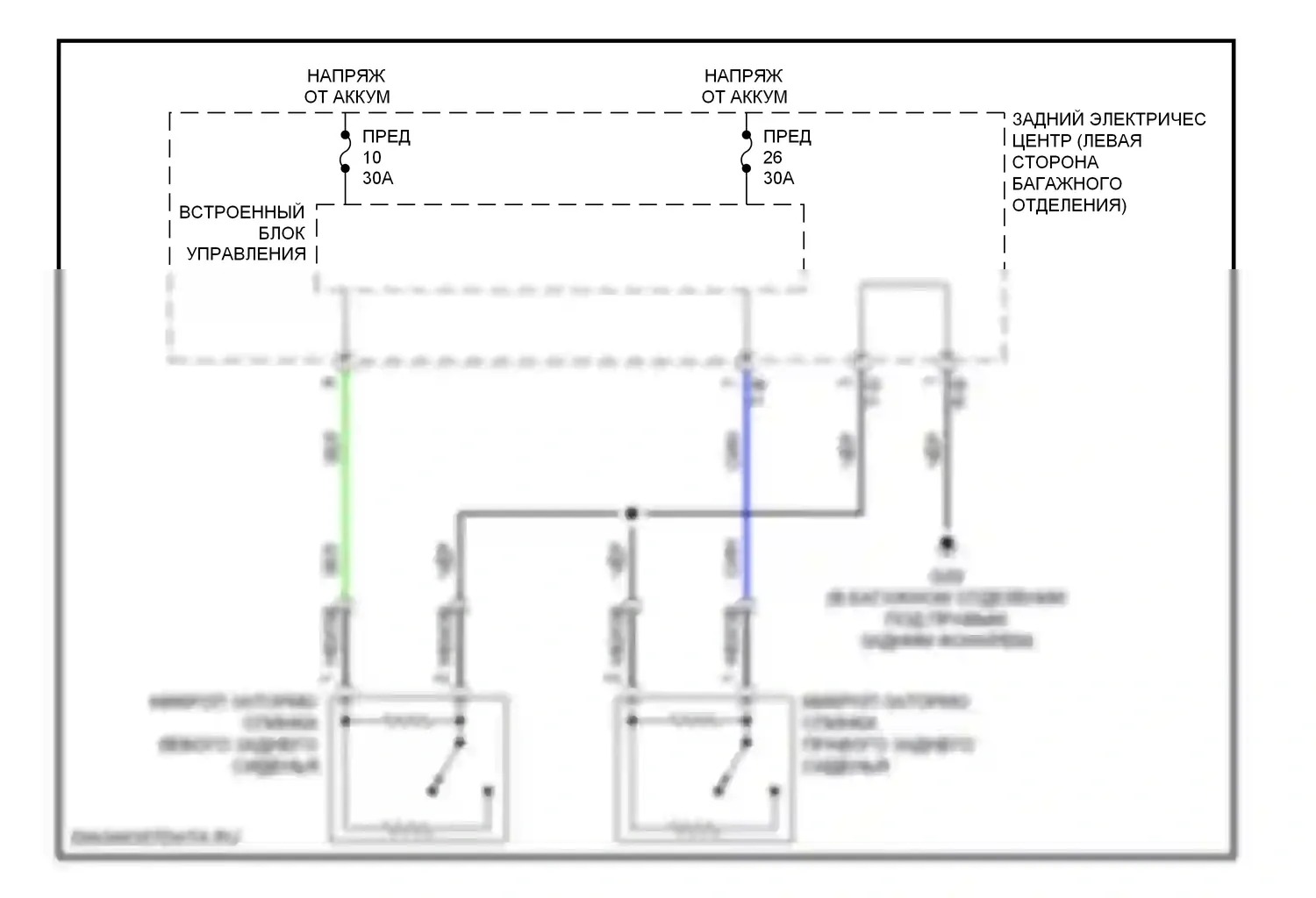 9-3 Saab II (2002-2008): Электросхема индикатора блокировки спинки сиденья, седан 