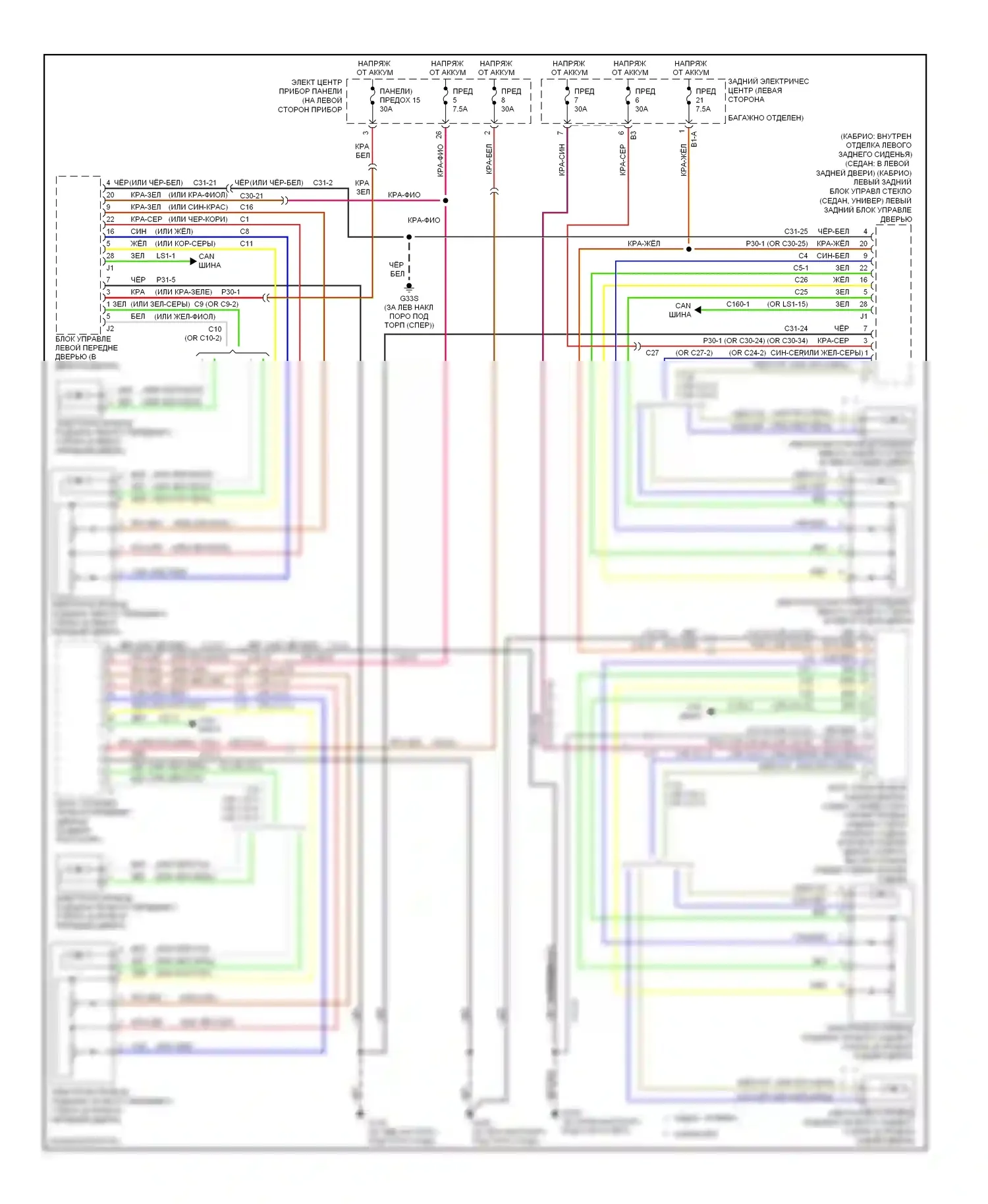 9-3 Saab II (2002-2008): Стеклоподъемники электросхема 