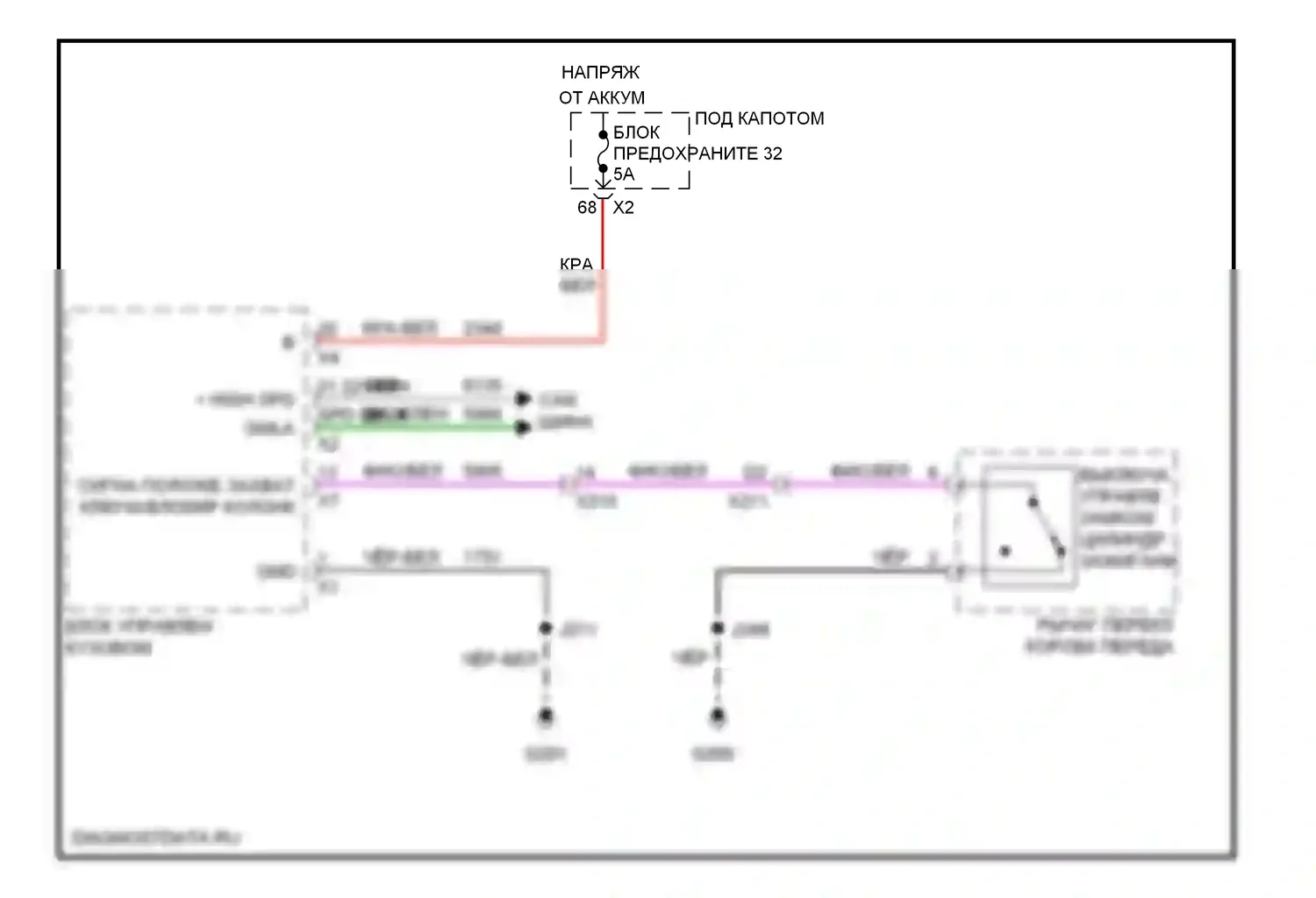 9-4X Saab I (2011-2011): Электросхема электромагнита замка зажигания 