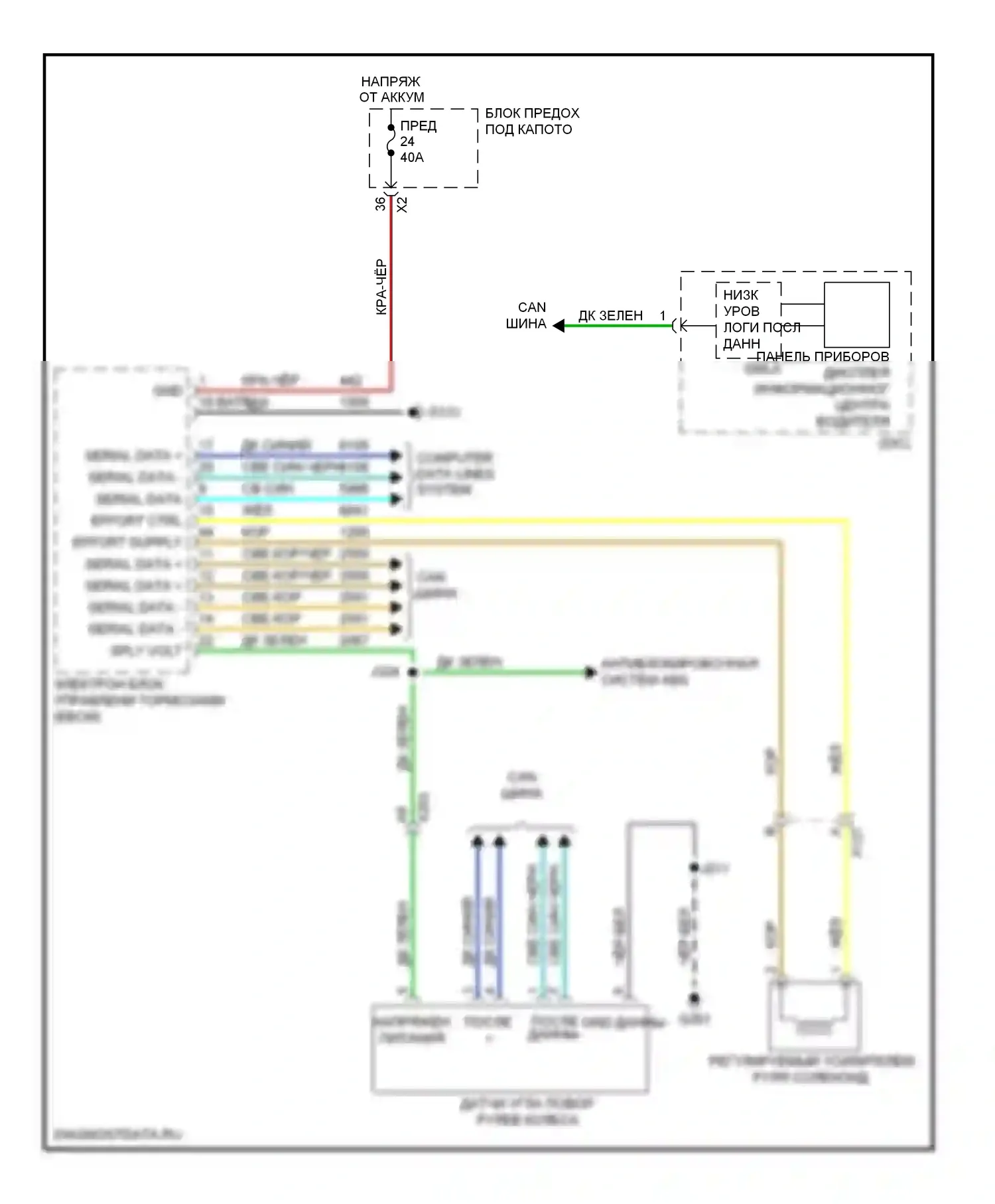 9-4X Saab I (2011-2011): Электросхема электроусилителя руля 