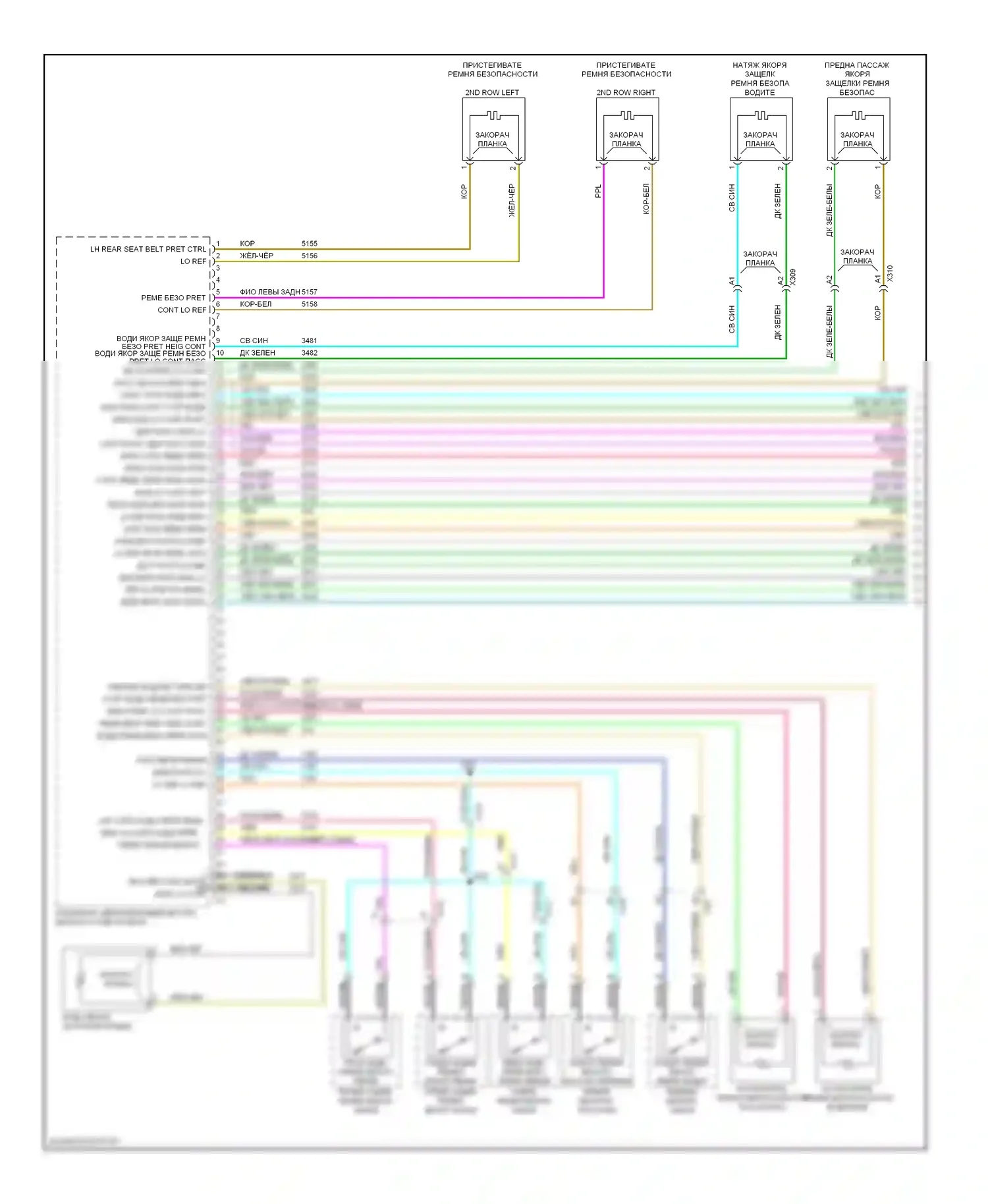 9-4X Saab I (2011-2011): Электросхема подушек безопасности (1 из 3) 