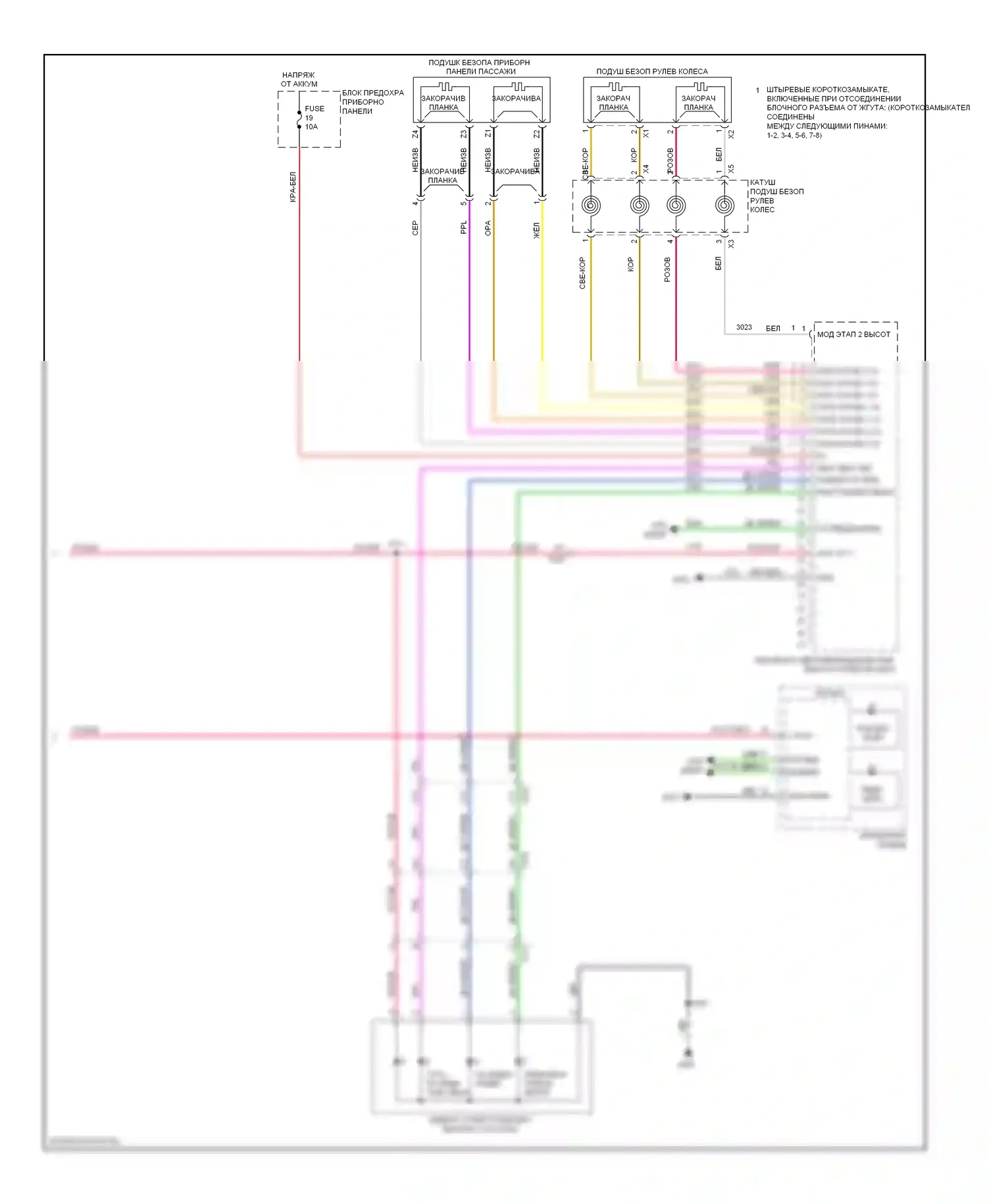 9-4X Saab I (2011-2011): Электросхема подушек безопасности (3 из 3) 