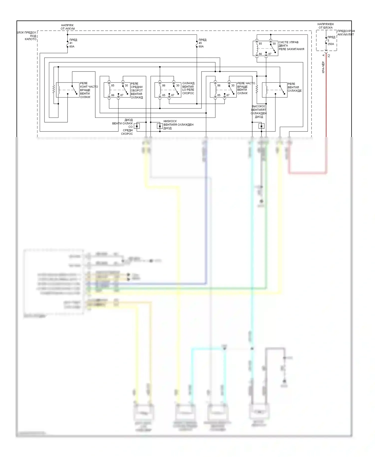 9-4X Saab I (2011-2011): 3,0л, электросхема вентилятора охлаждения 