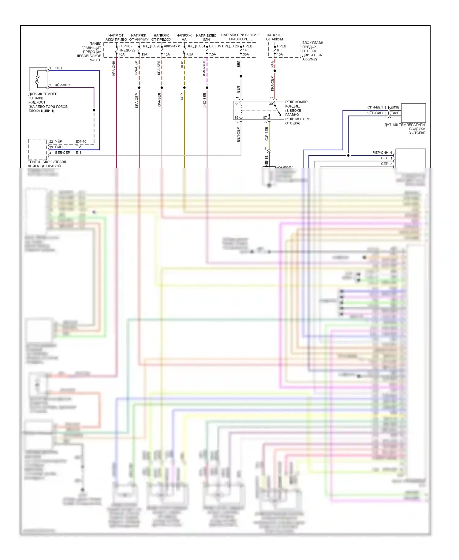 9-5 Saab I рестайлинг 2 (2005-2010): Электросхема климат контроля (1 из 2) 