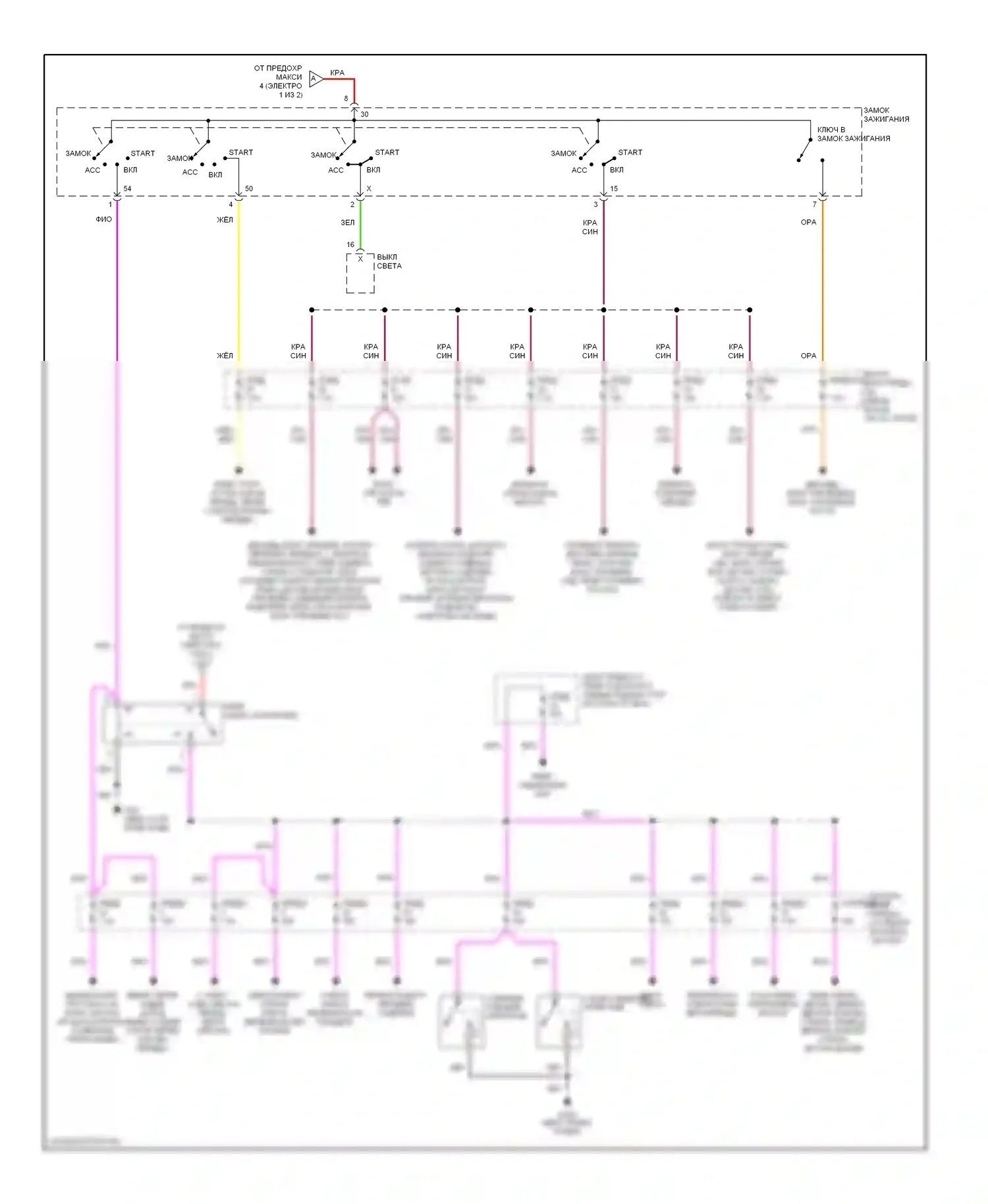 9-5 Saab I рестайлинг (2001-2005): Электросхема блока предохранителей реле (2 из 2) 
