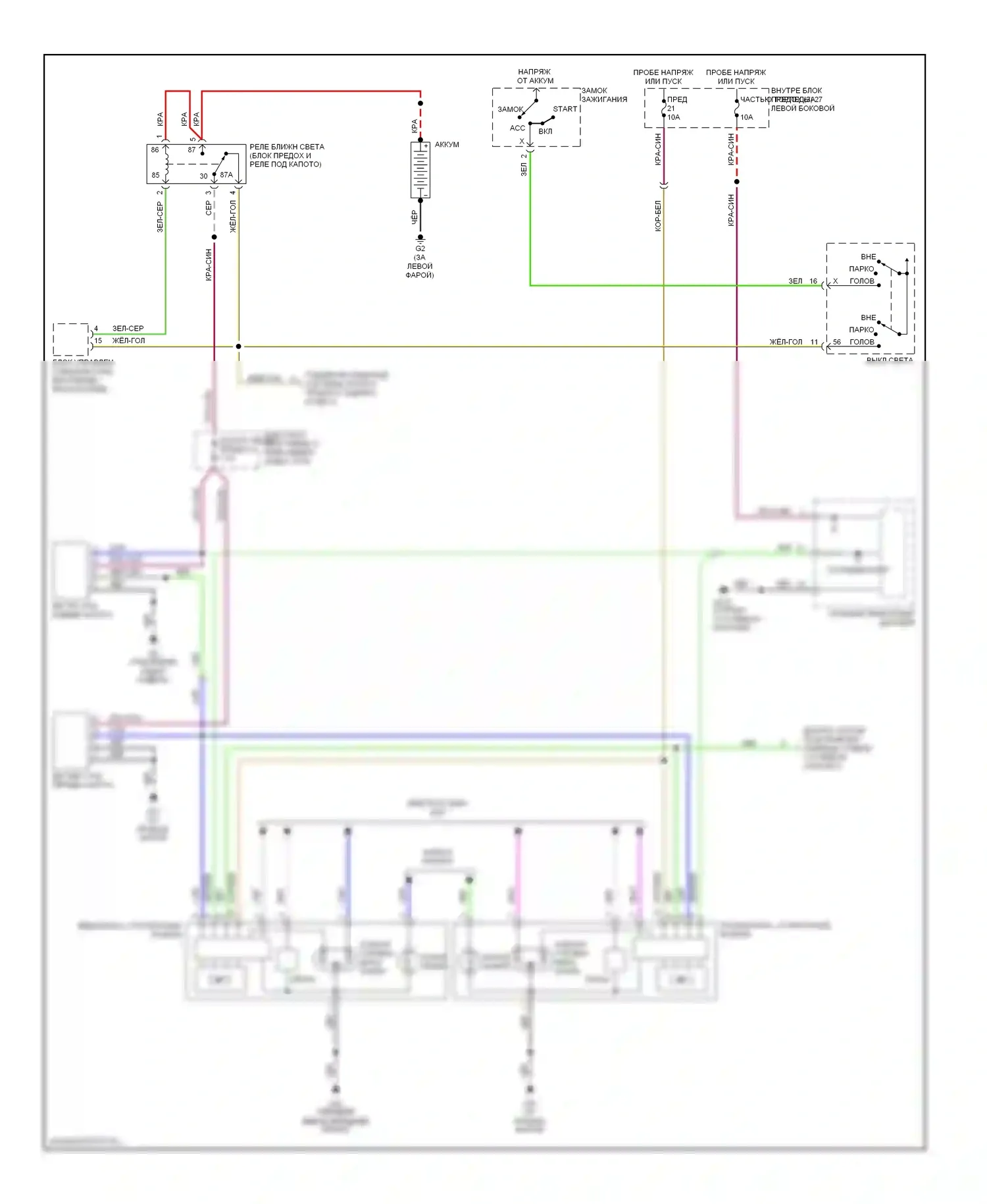 9-5 Saab I рестайлинг (2001-2005): Электросхема корректора фар 