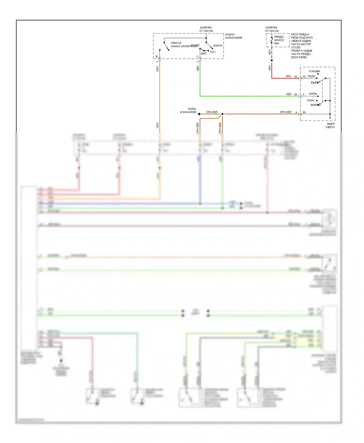 9-5 Saab I рестайлинг (2001-2005): Электросхема помощников водителя 