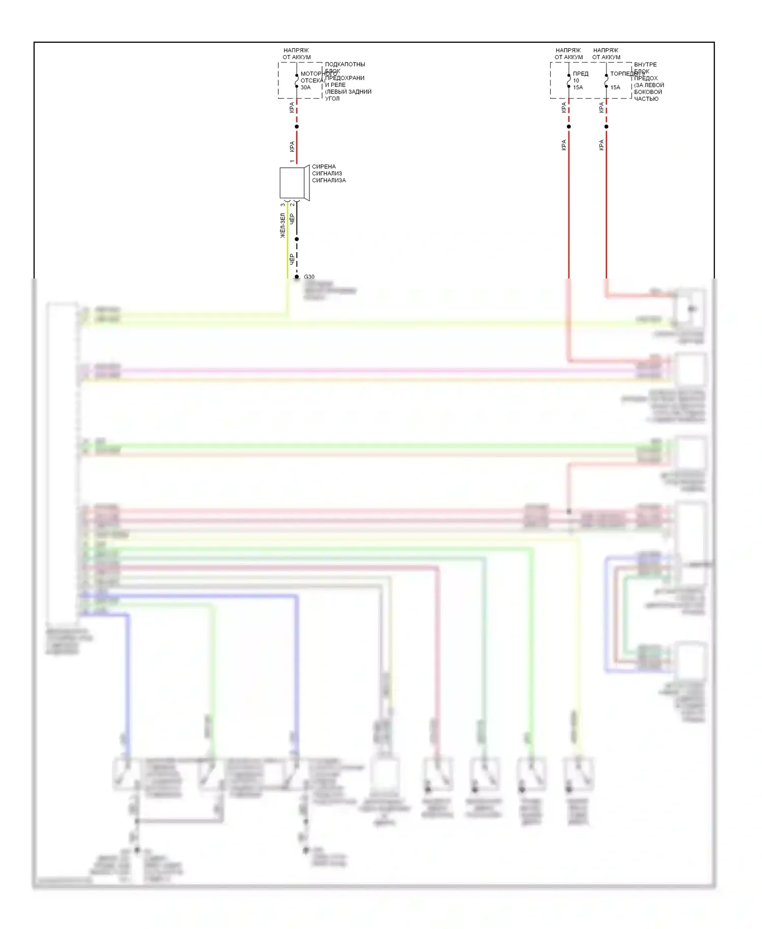 9-5 Saab I рестайлинг (2001-2005): Сигнализации электросхема 