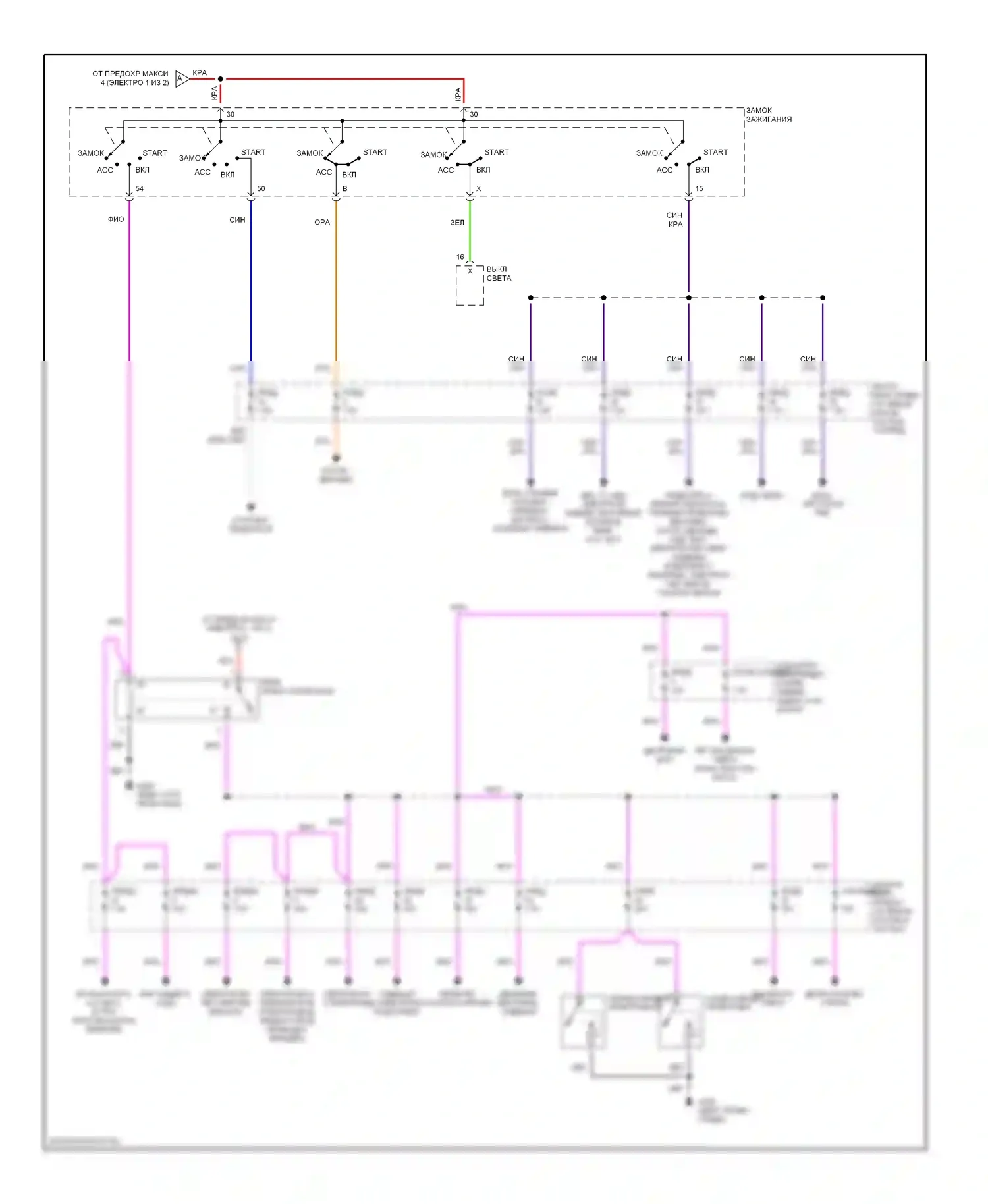 9-5 Saab I (1997-2001): Электросхема блока предохранителей реле (2 из 2) 