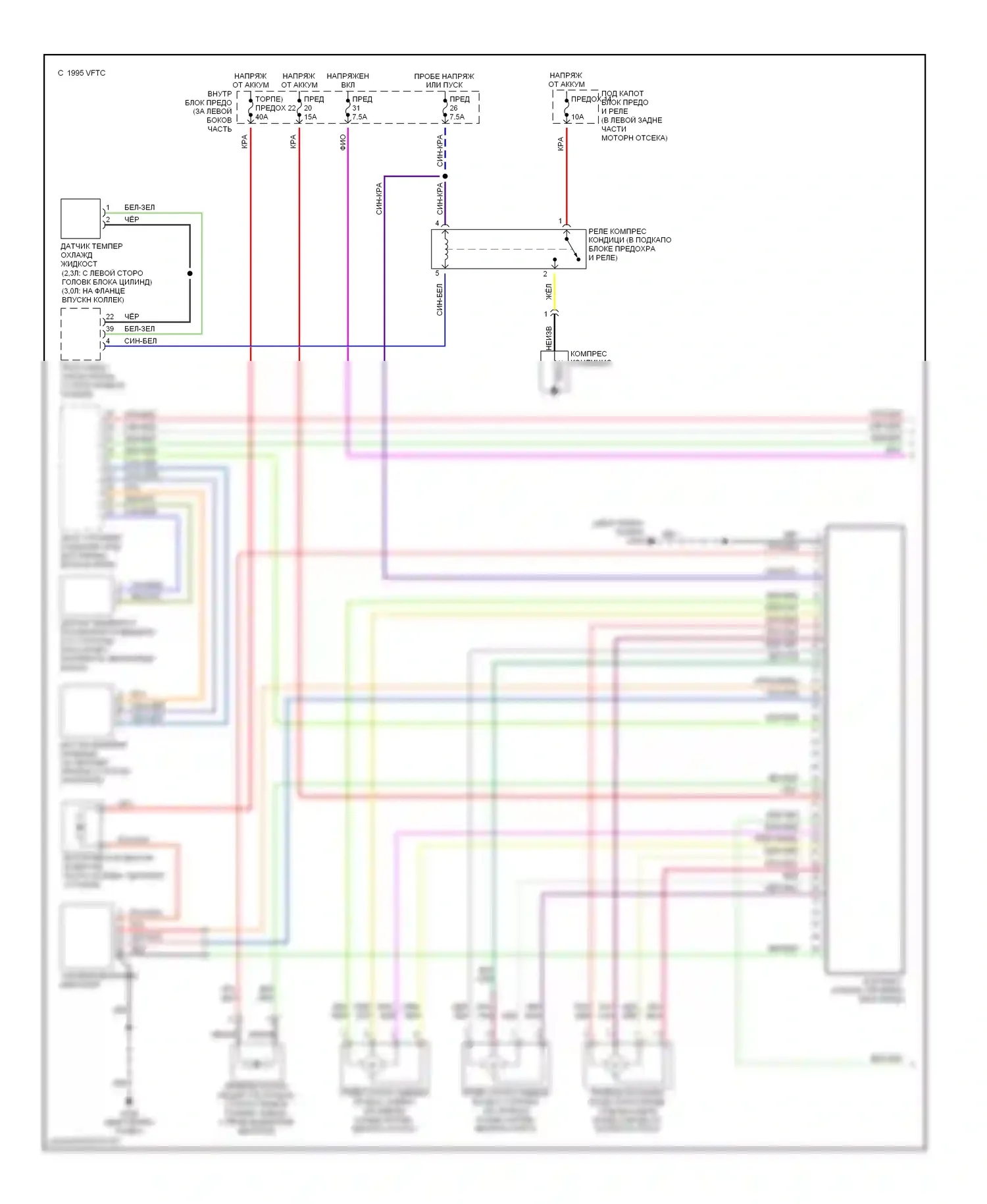 9-5 Saab I (1997-2001): Электросхема ручного кондиционера (1 из 2) 