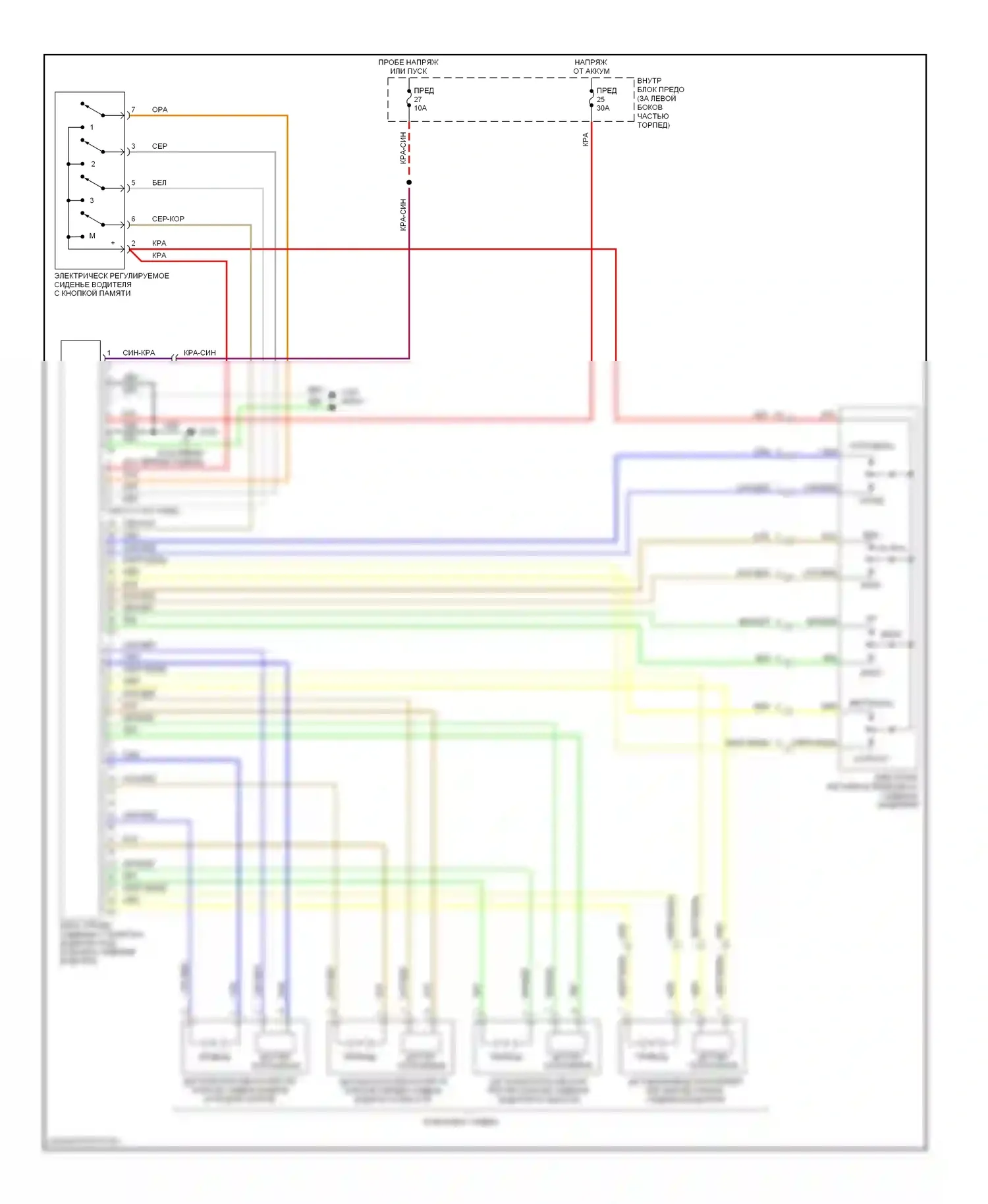 9-5 Saab I (1997-2001): Электросхема сиденья памяти 