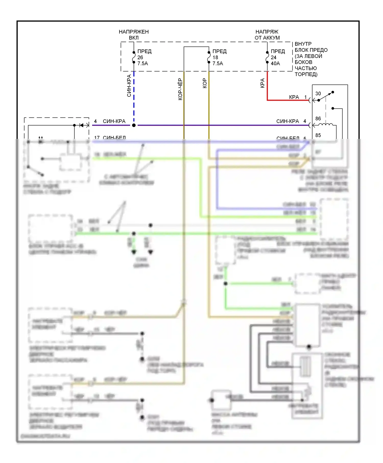 9-5 Saab I (1997-2001): Электросхема подогрева 